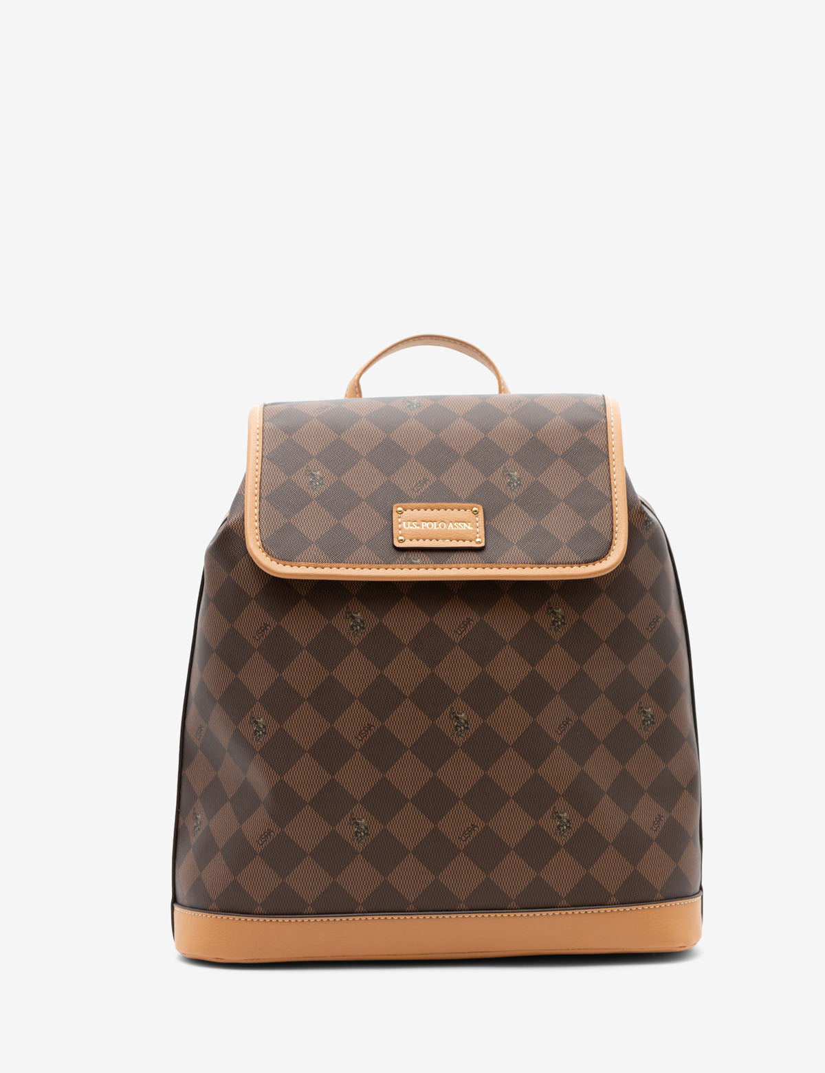 USPA Diamond Signature PU Backpack – Two-Tone Design with Interior Pockets