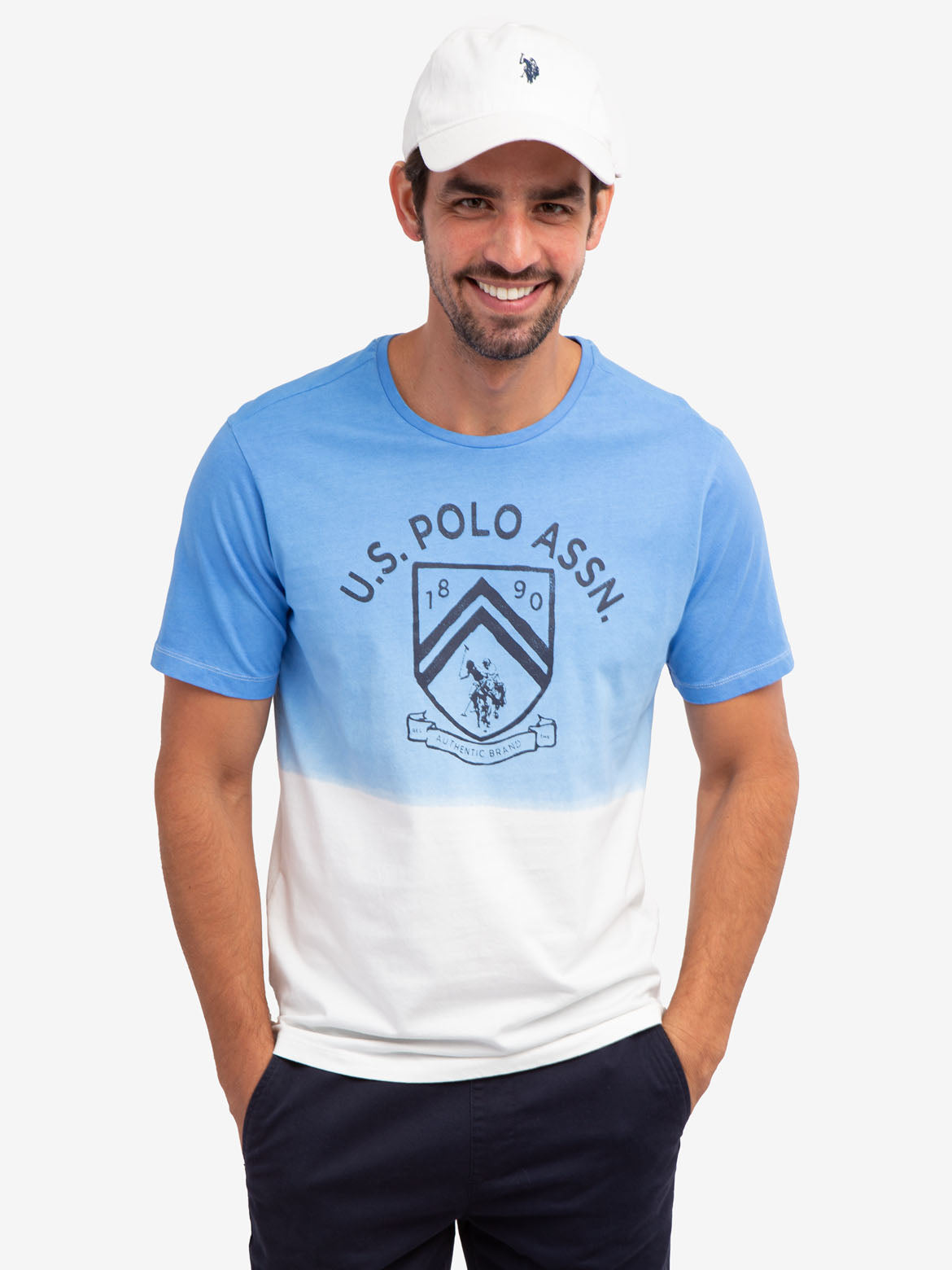 Dip Dye Graphic Print Jersey T-Shirt