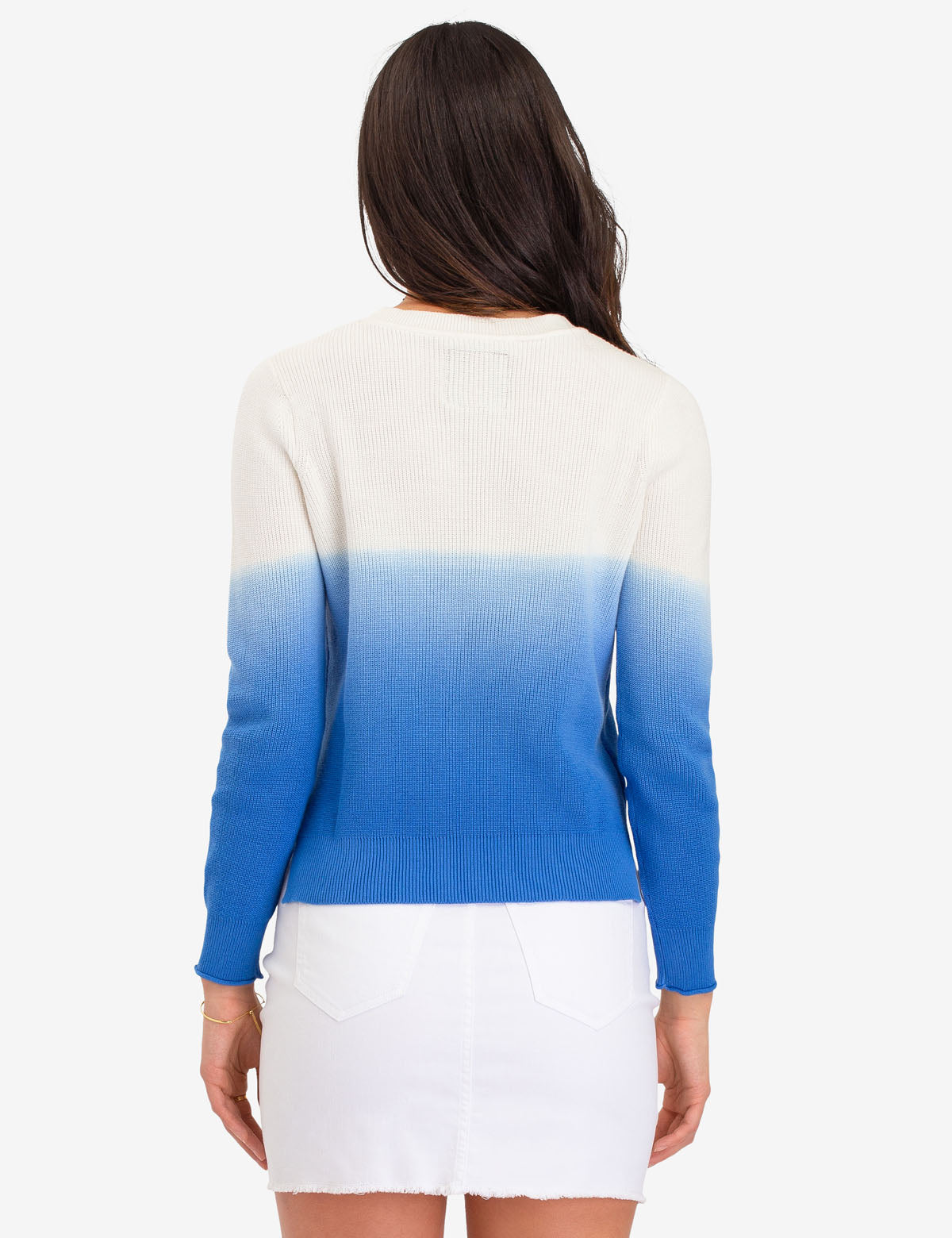 Dip Dye Sweater with Vented Sides & Embroidered Logo