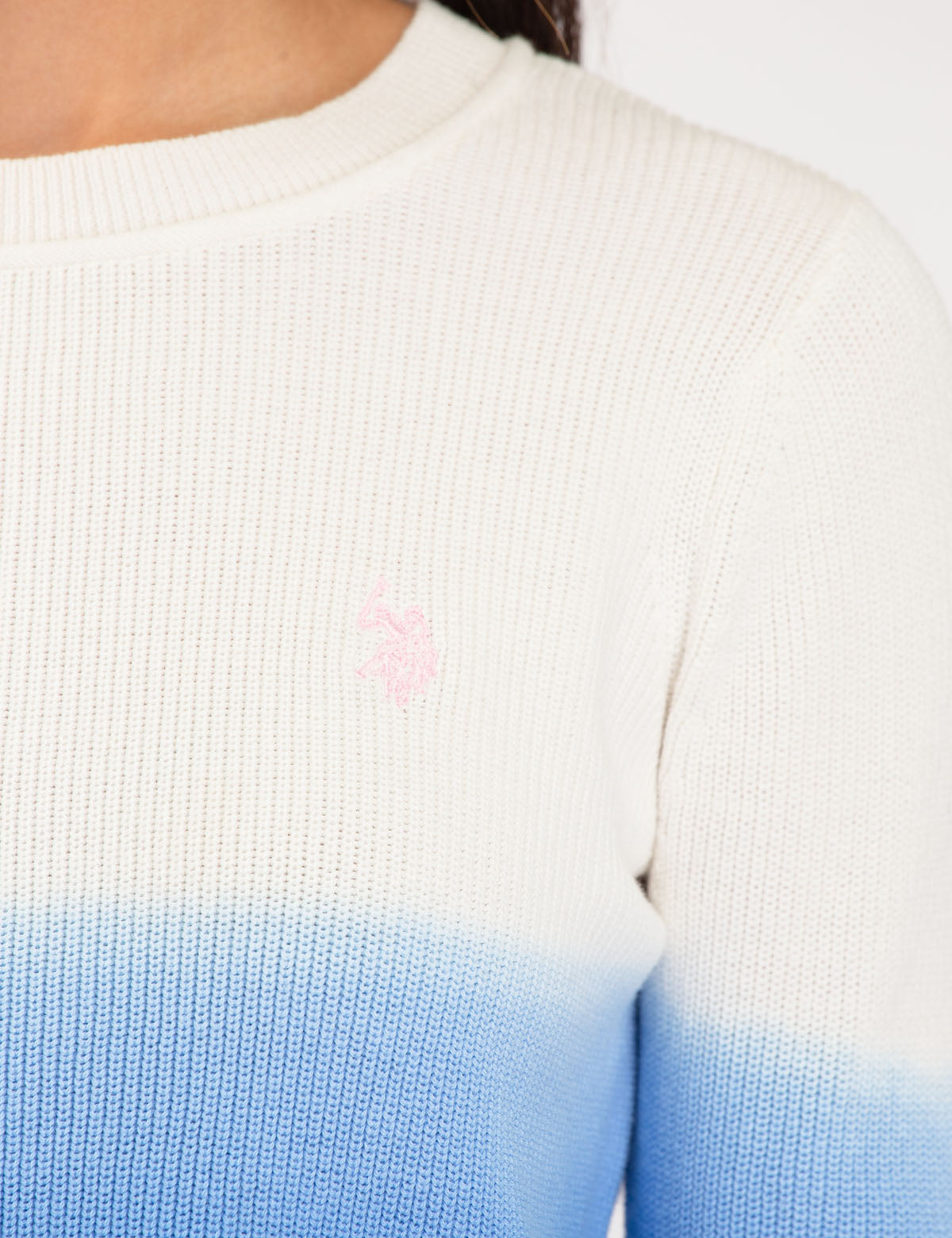 Dip Dye Sweater with Vented Sides & Embroidered Logo