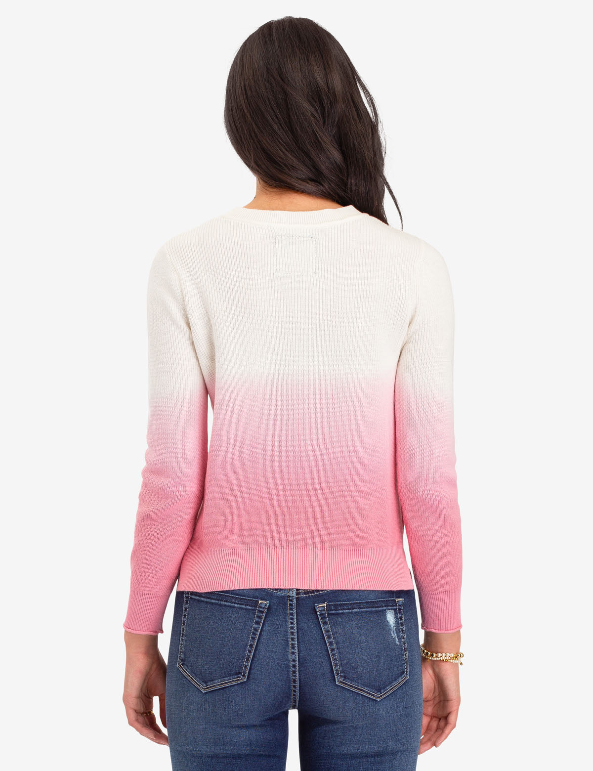 Dip Dye Sweater with Vented Sides & Embroidered Logo
