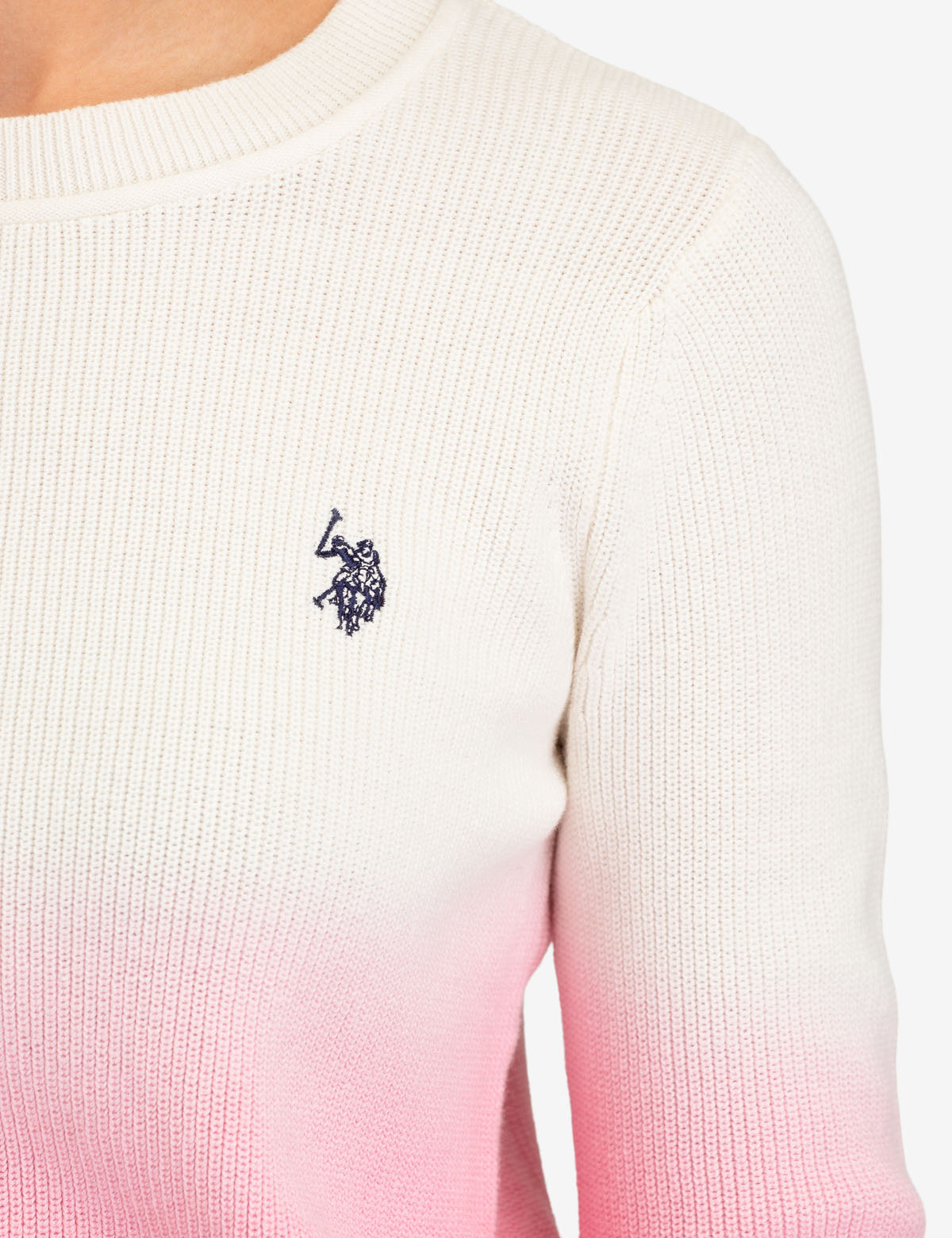 Dip Dye Sweater with Vented Sides & Embroidered Logo