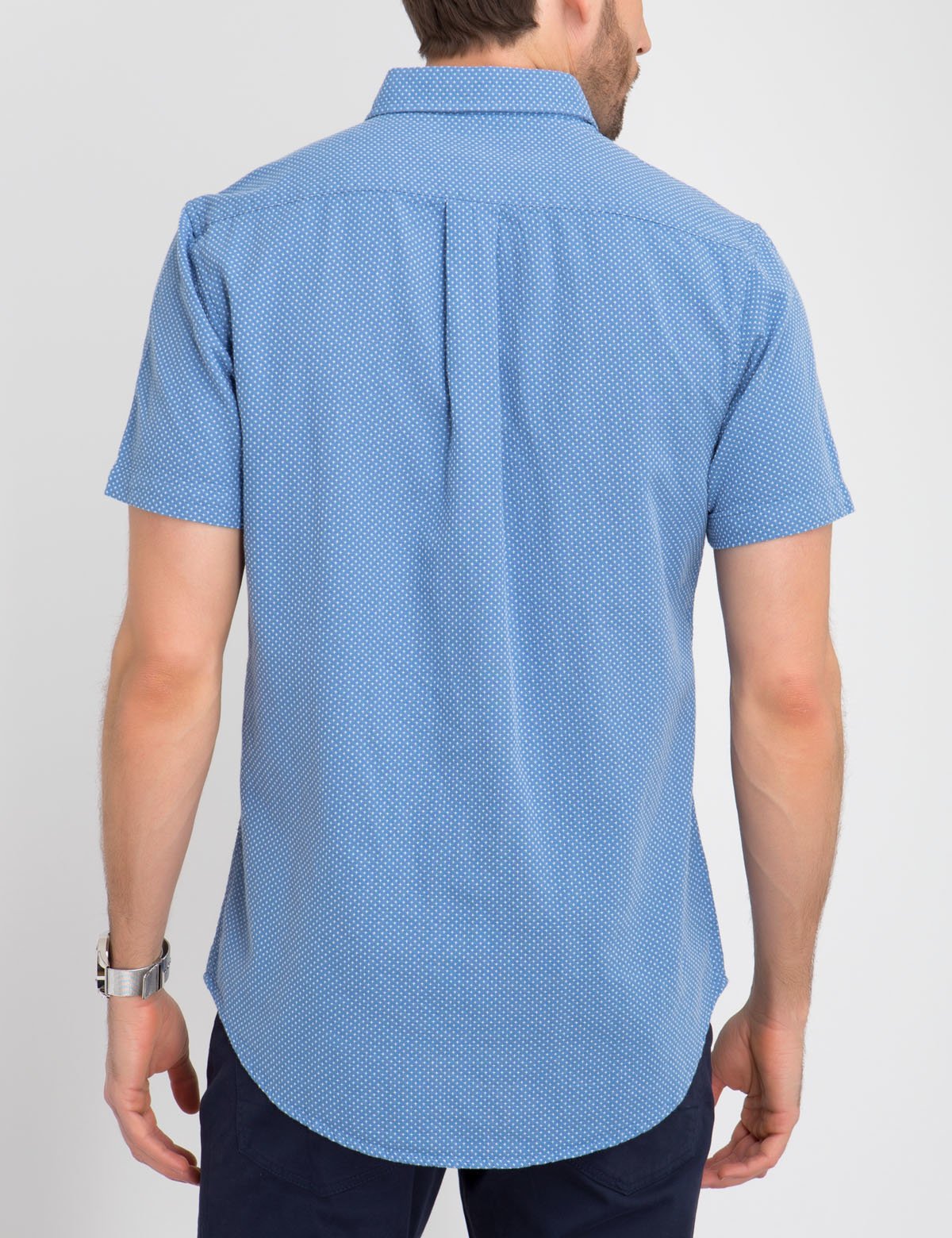 Men's Cotton Dobby Stitch Short Sleeve Polo Shirt