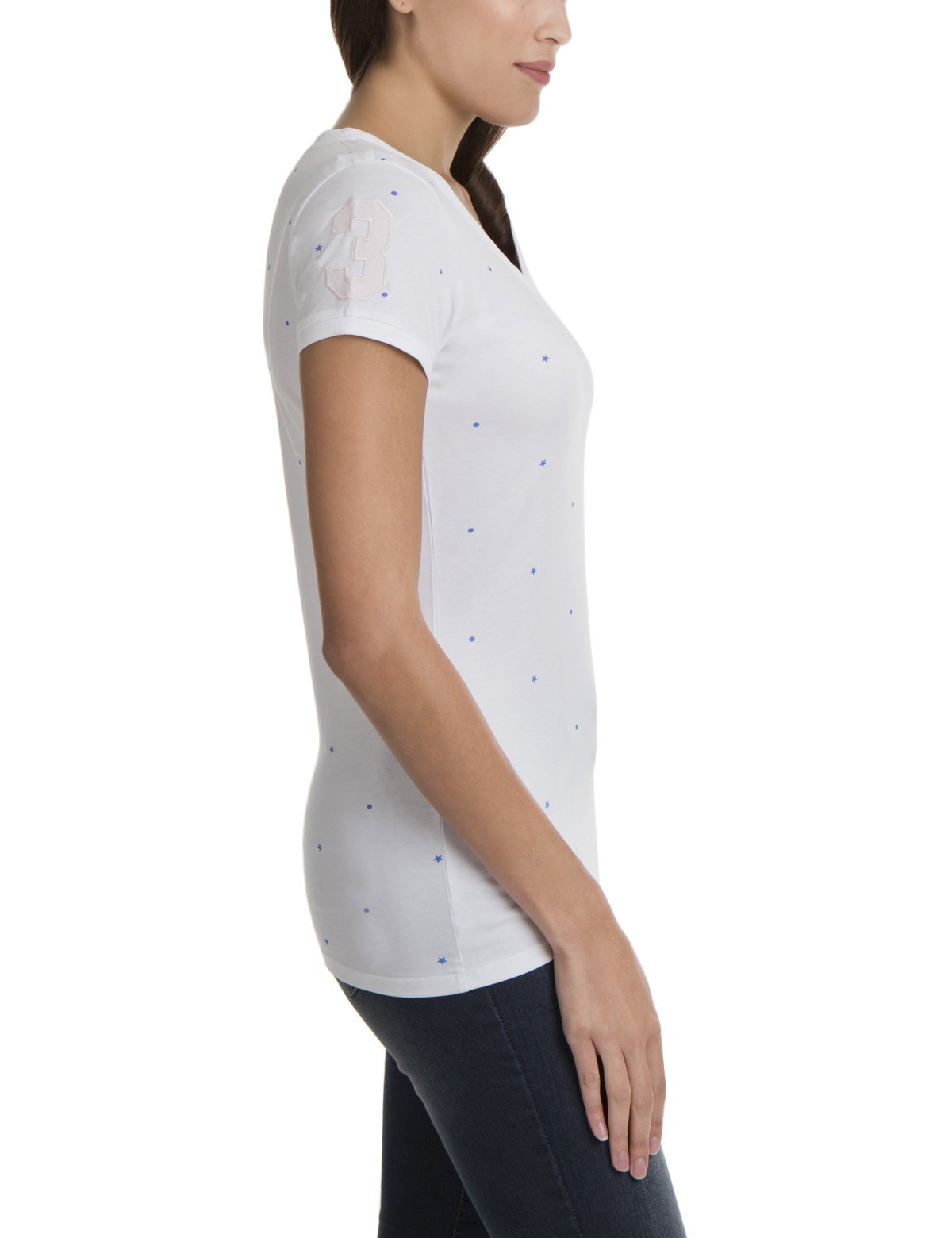 Dot & Star Print Cotton V-Neck T-Shirt for Women & Men