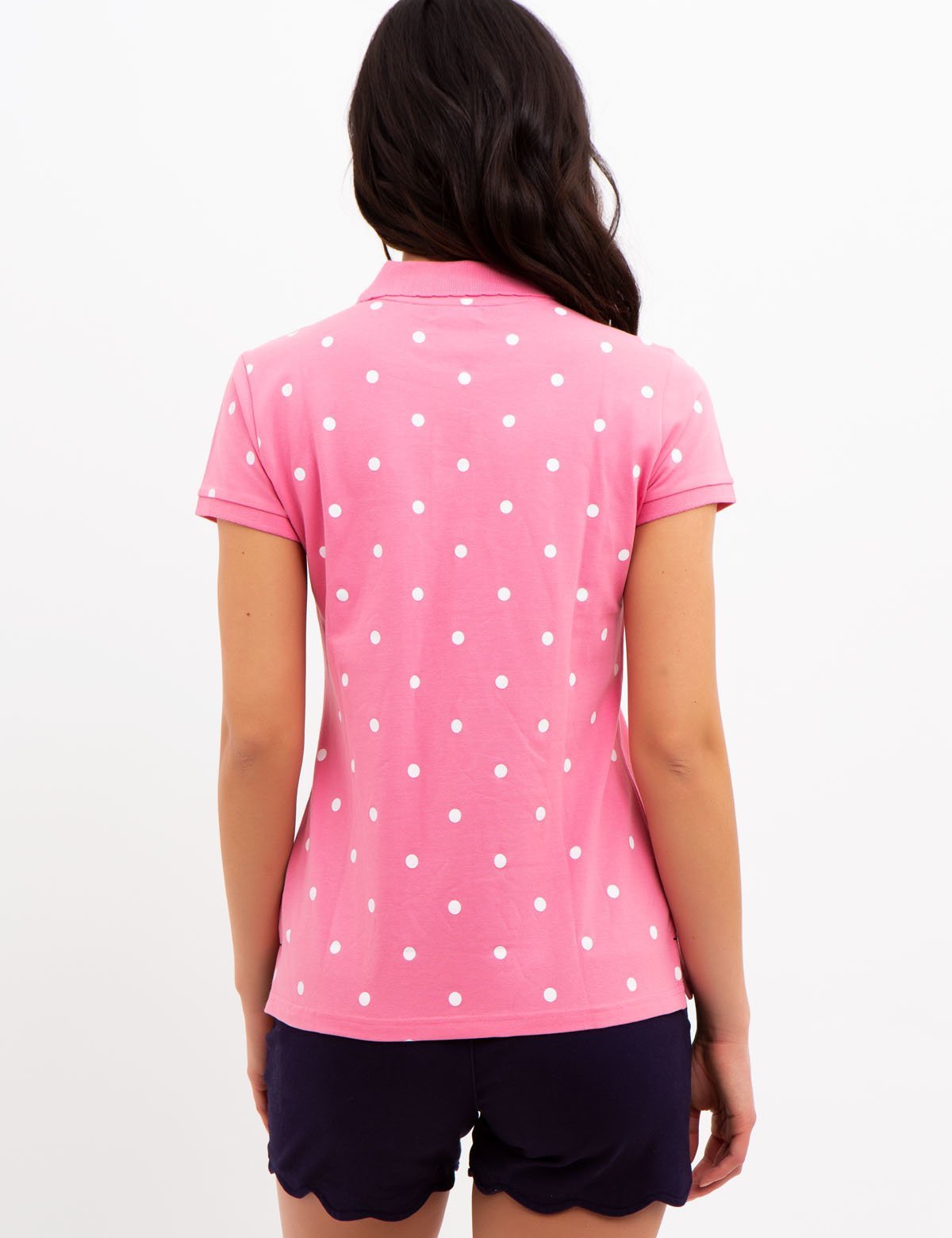 Men's Dot Print Polo Shirt - Cotton Blend Casual Tee