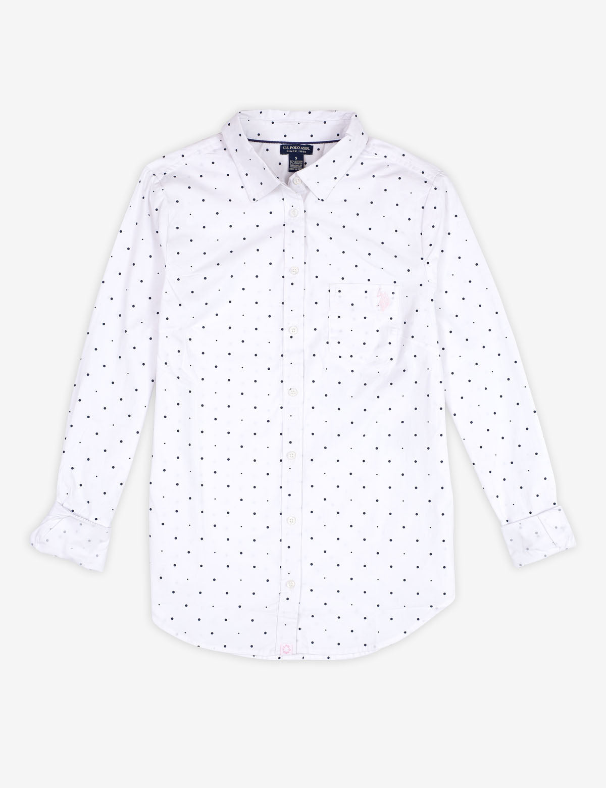 U.S. Polo Assn. Cotton Dot Print Long Sleeve Shirt