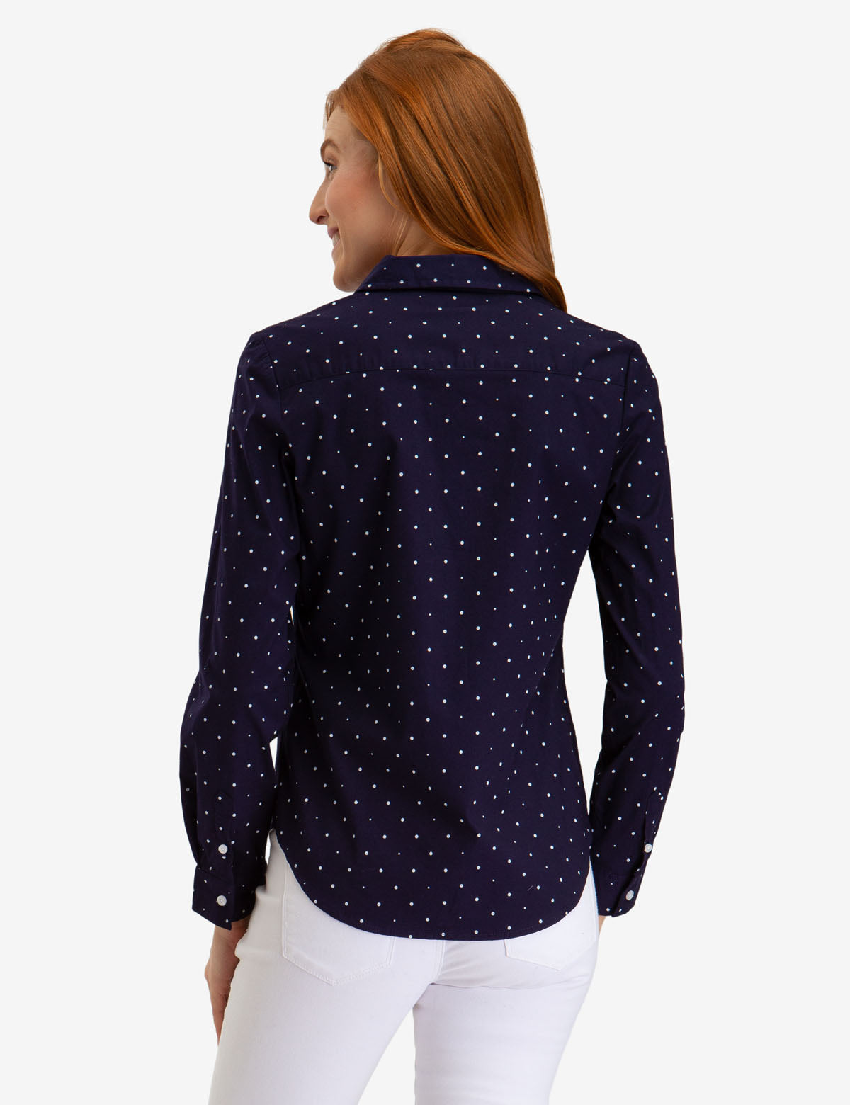 U.S. Polo Assn. Cotton Dot Print Long Sleeve Shirt