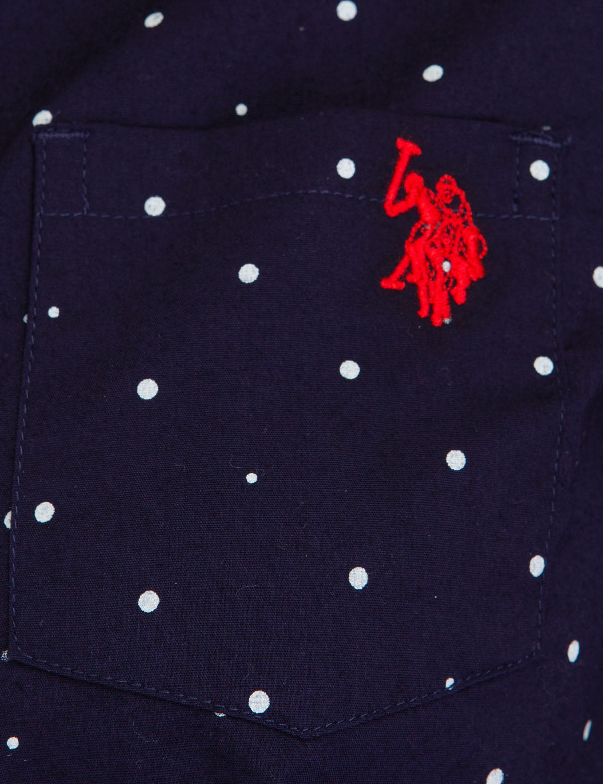 U.S. Polo Assn. Cotton Dot Print Long Sleeve Shirt