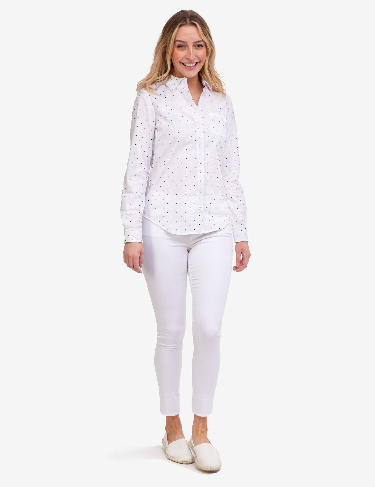 U.S. Polo Assn. Cotton Dot Print Long Sleeve Shirt
