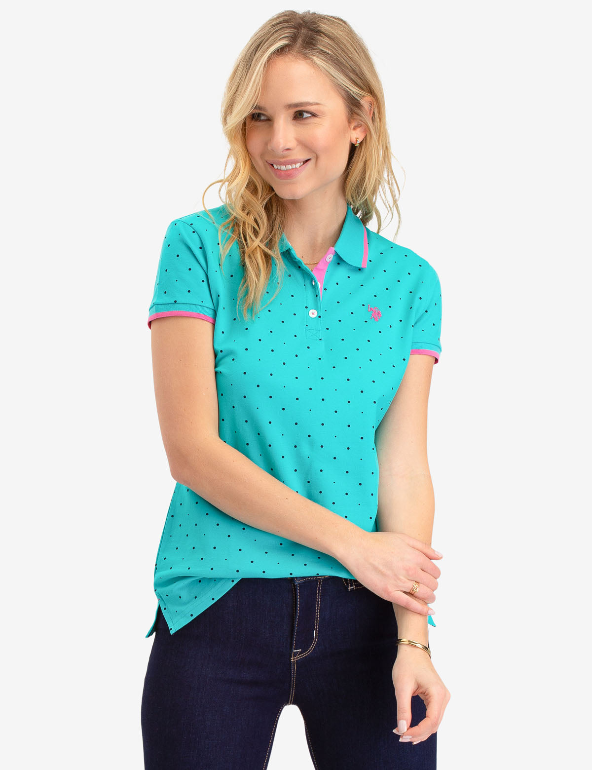 Men's Dot Print Polo Shirt - Breathable Cotton with Vented Sides