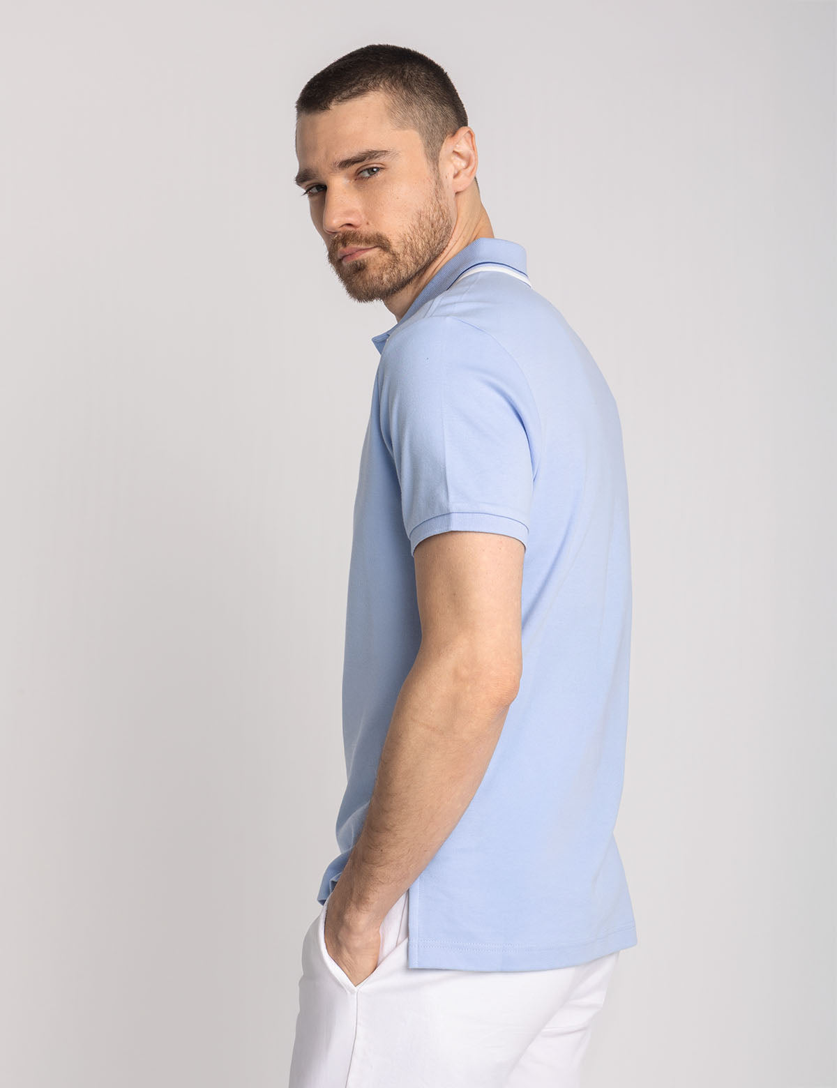 Men's Slim Fit Cotton Polo Shirt with Embroidered Logo