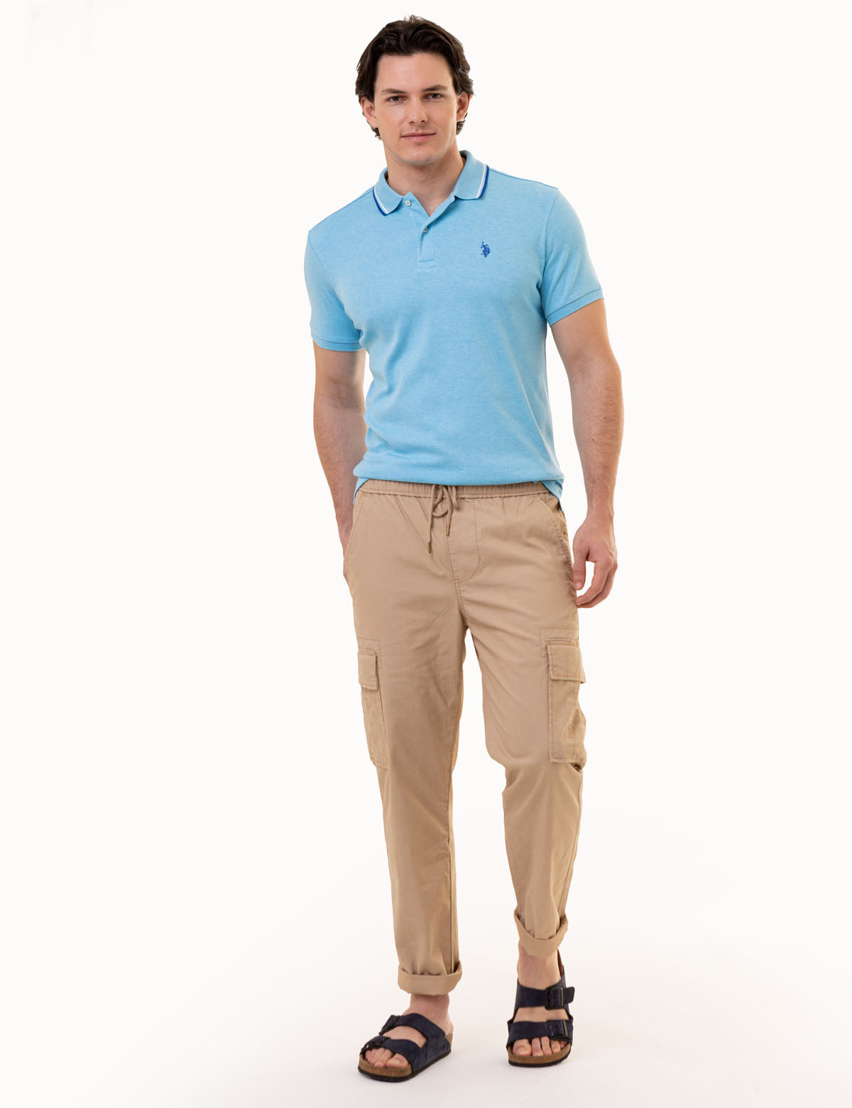 Men's Slim Fit Cotton Polo Shirt with Embroidered Logo