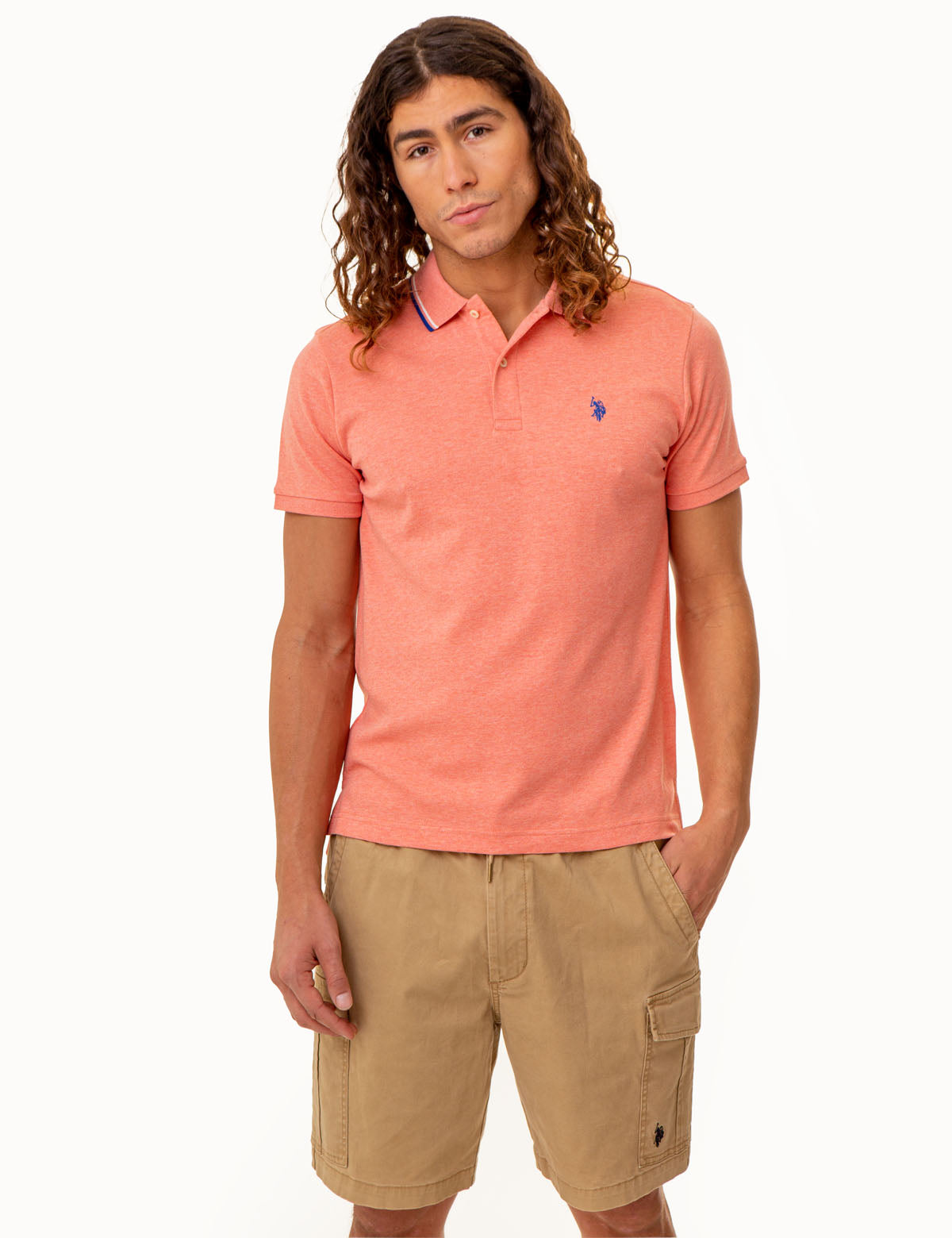 Men's Slim Fit Cotton Polo Shirt with Embroidered Logo