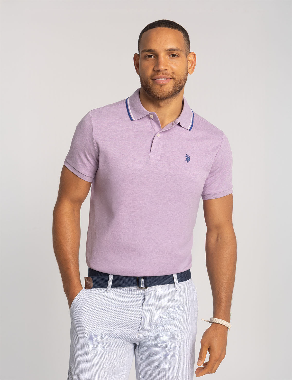 Men's Slim Fit Cotton Polo Shirt with Embroidered Logo