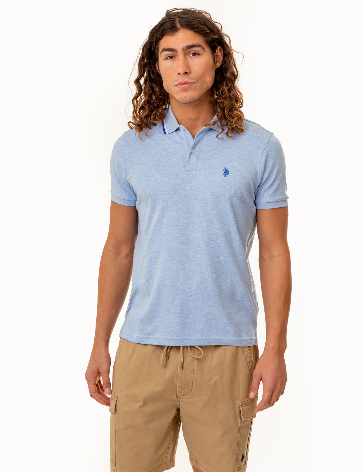 Men's Slim Fit Cotton Polo Shirt with Embroidered Logo