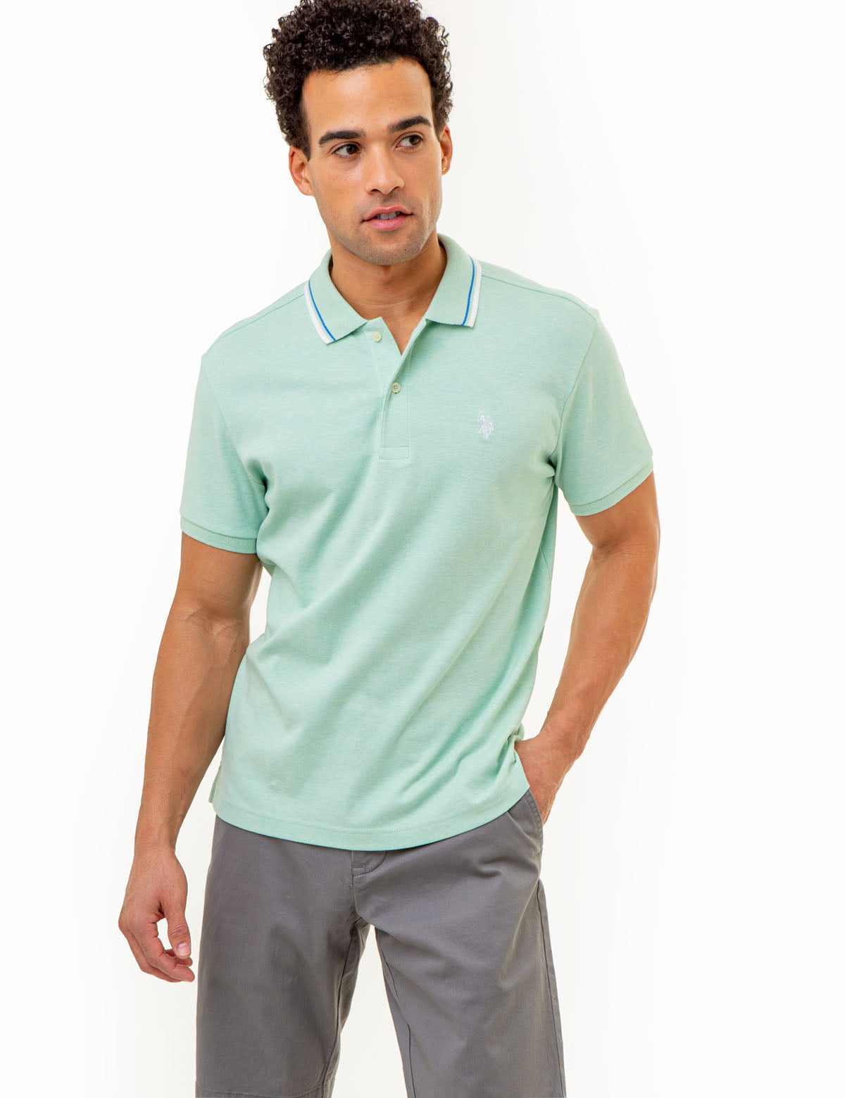 Men's Slim Fit Cotton Polo Shirt with Embroidered Logo