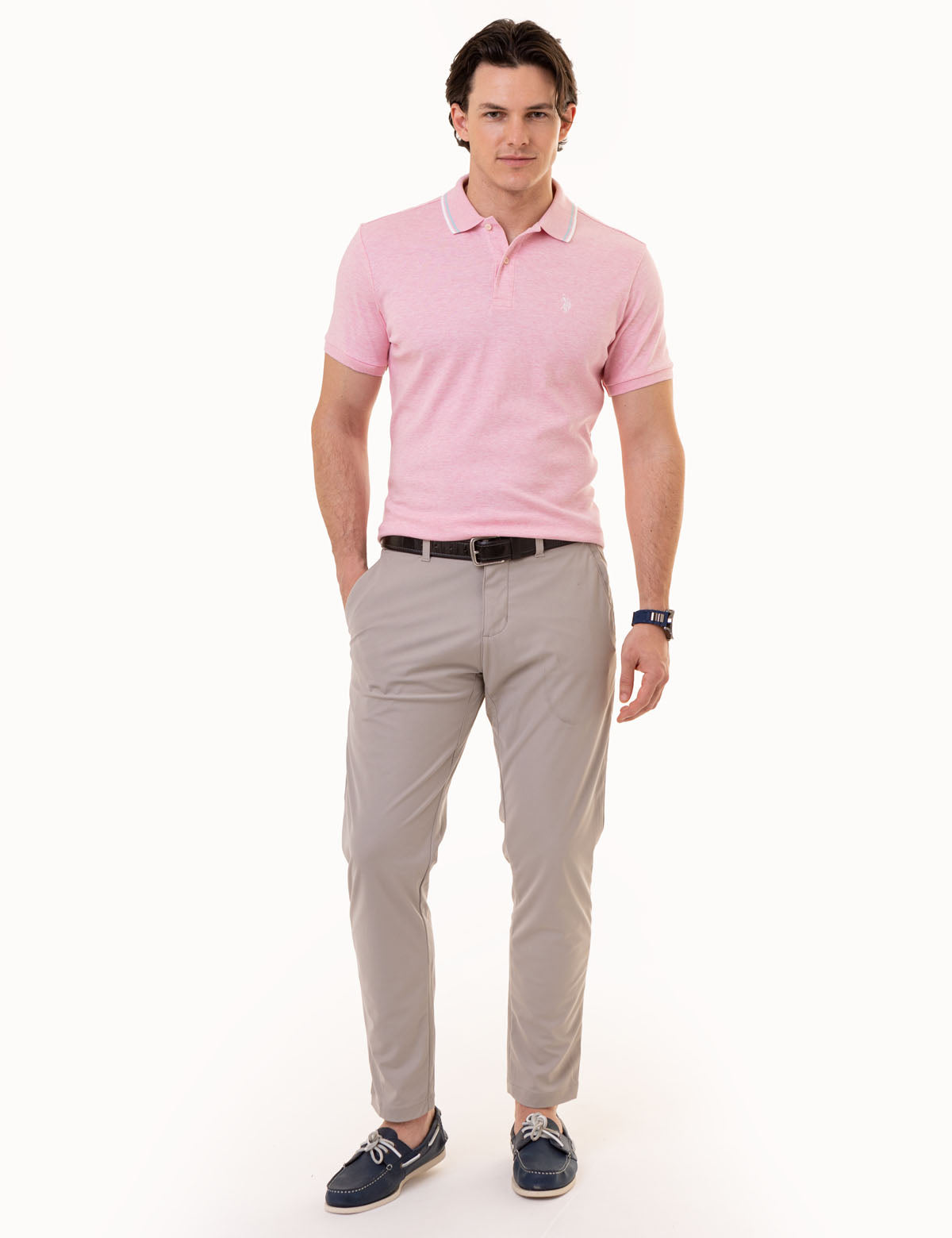 Men's Slim Fit Cotton Polo Shirt with Embroidered Logo