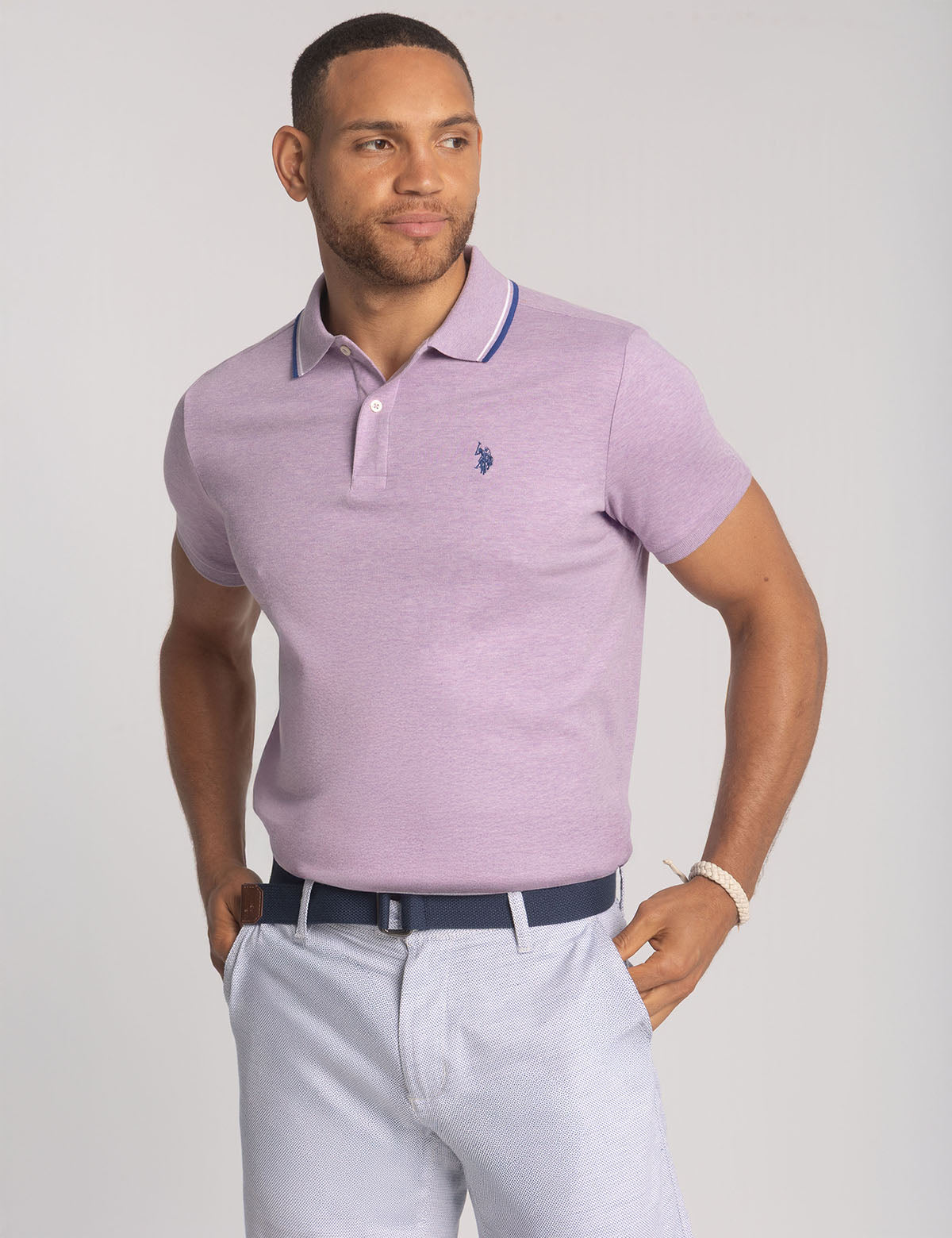 Men's Slim Fit Cotton Polo Shirt with Embroidered Logo