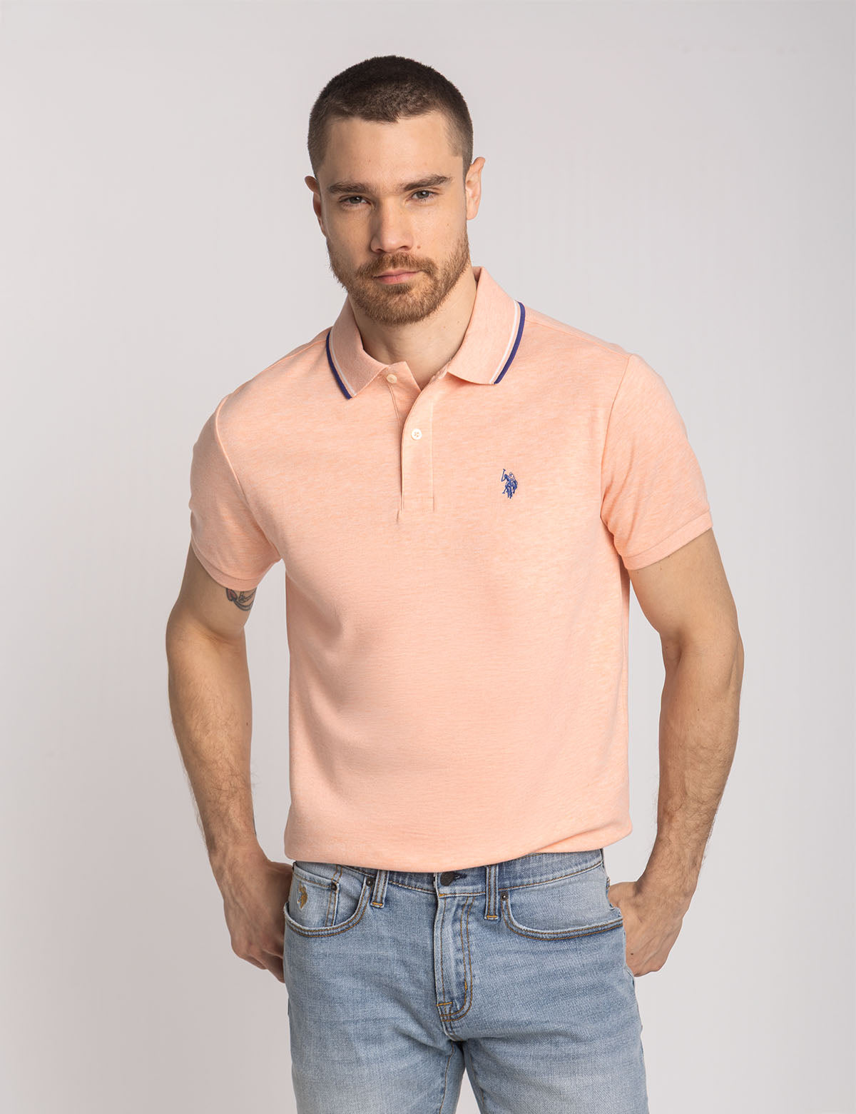 Men's Slim Fit Cotton Polo Shirt with Embroidered Logo