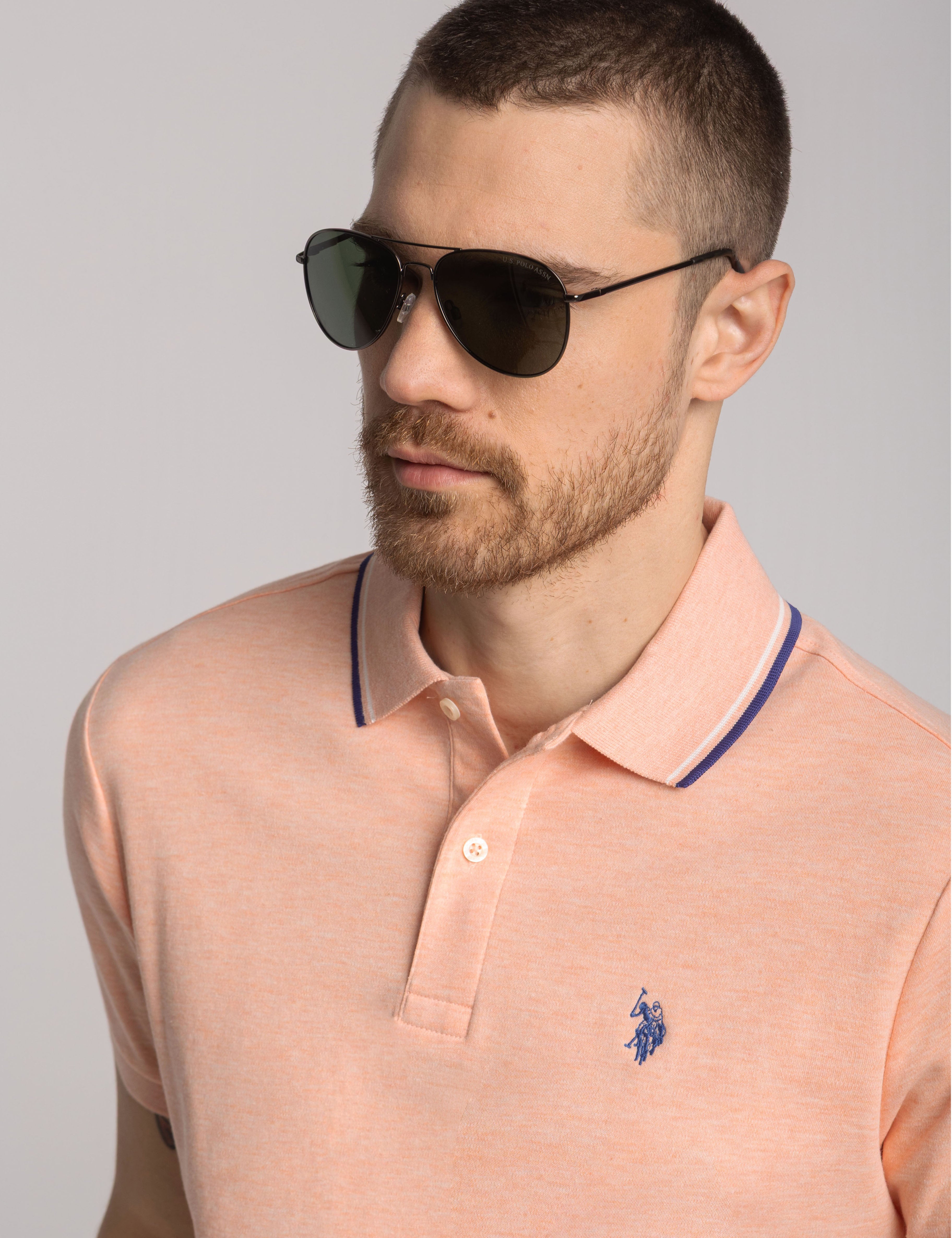 Men's Slim Fit Cotton Polo Shirt with Embroidered Logo