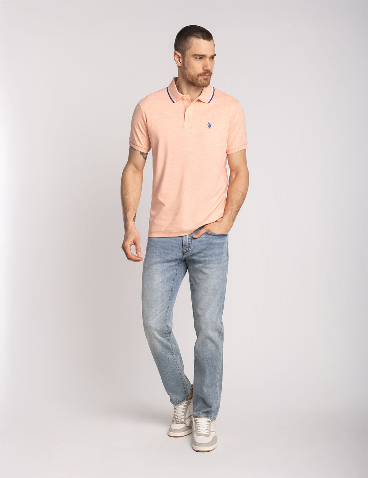 Men's Slim Fit Cotton Polo Shirt with Embroidered Logo