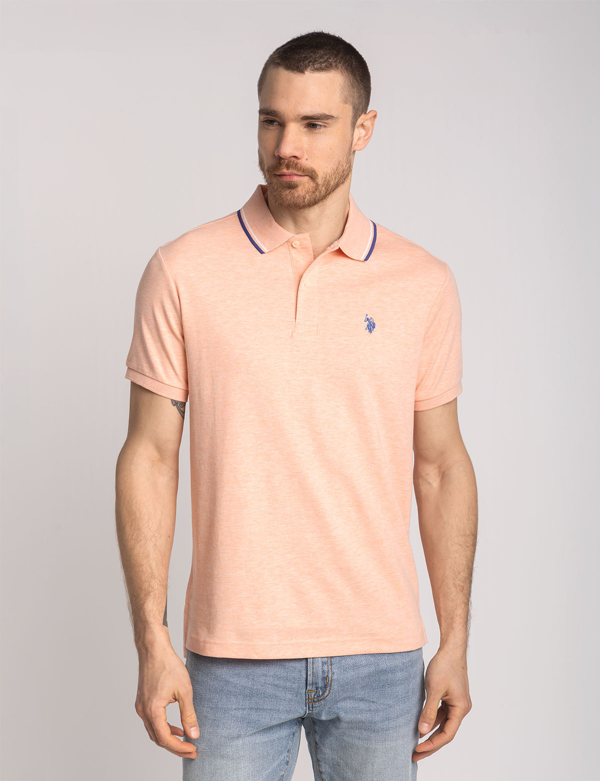 Men's Slim Fit Cotton Polo Shirt with Embroidered Logo