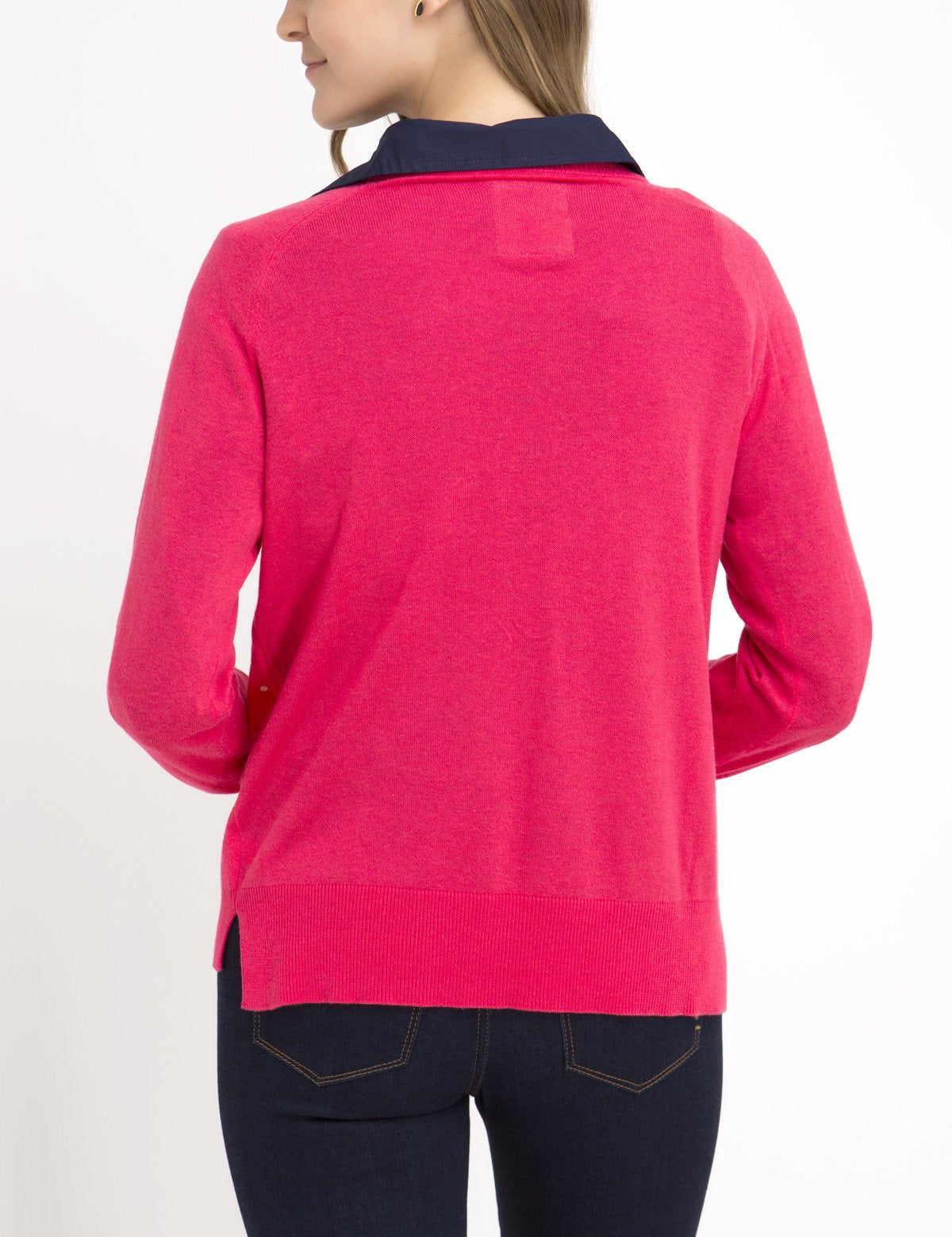 Women's Dot Print V-Neck Sweater - 100% Acrylic Knit Pullover