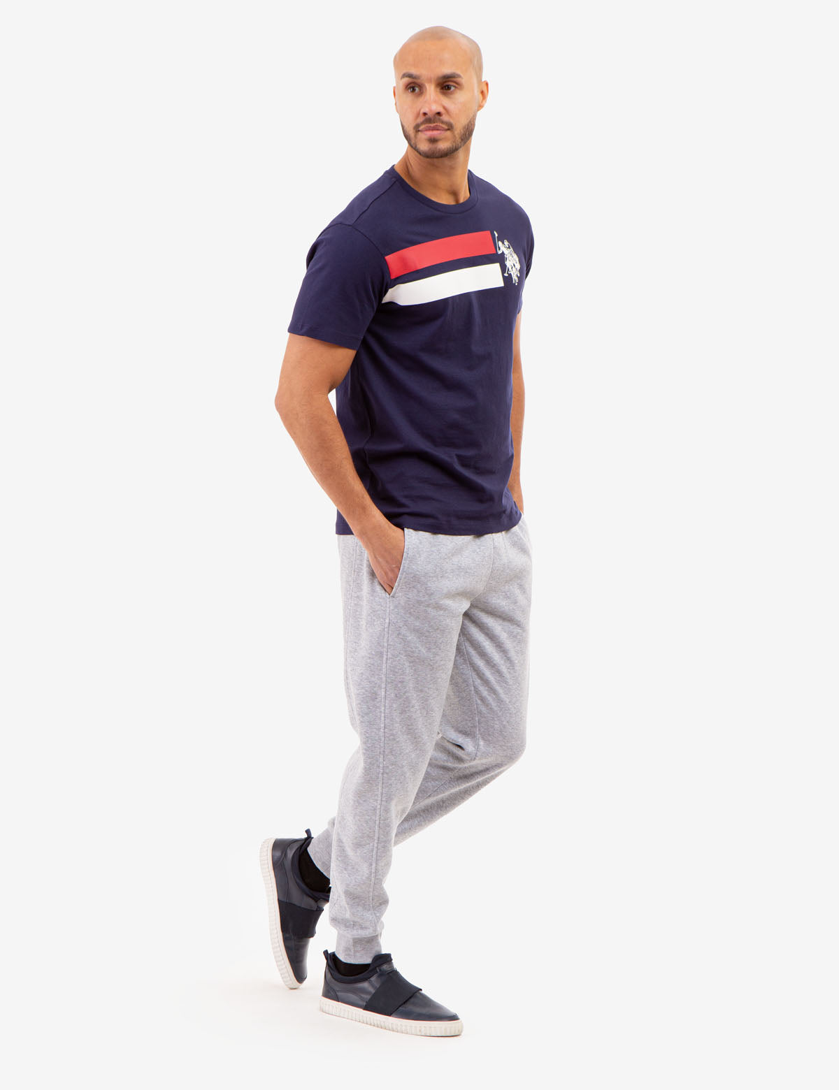 Double Line Graphic Logo T-Shirt - Stylish Casual Tee