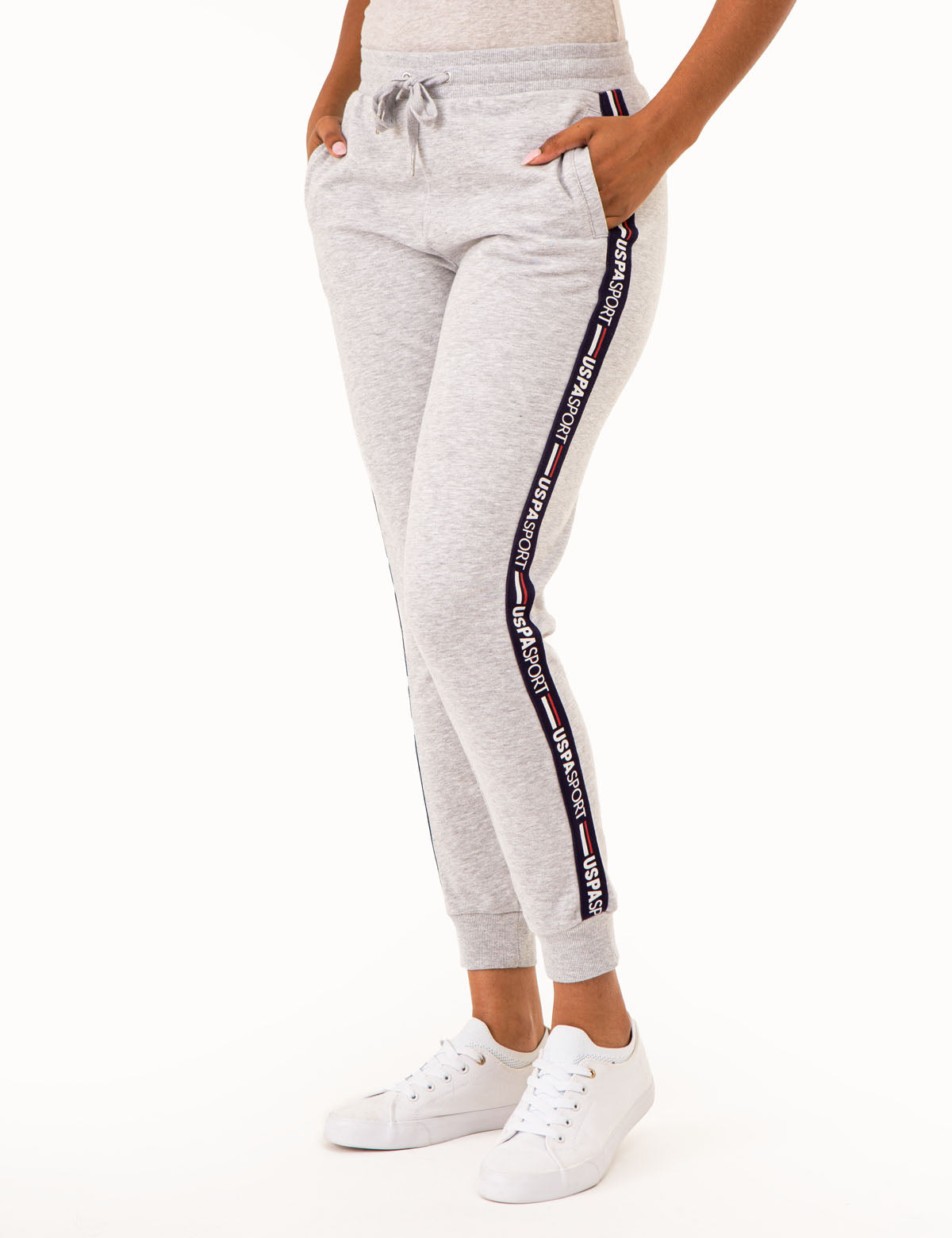 USPA Drawstring Artwork Panel Jogger Pants for Men