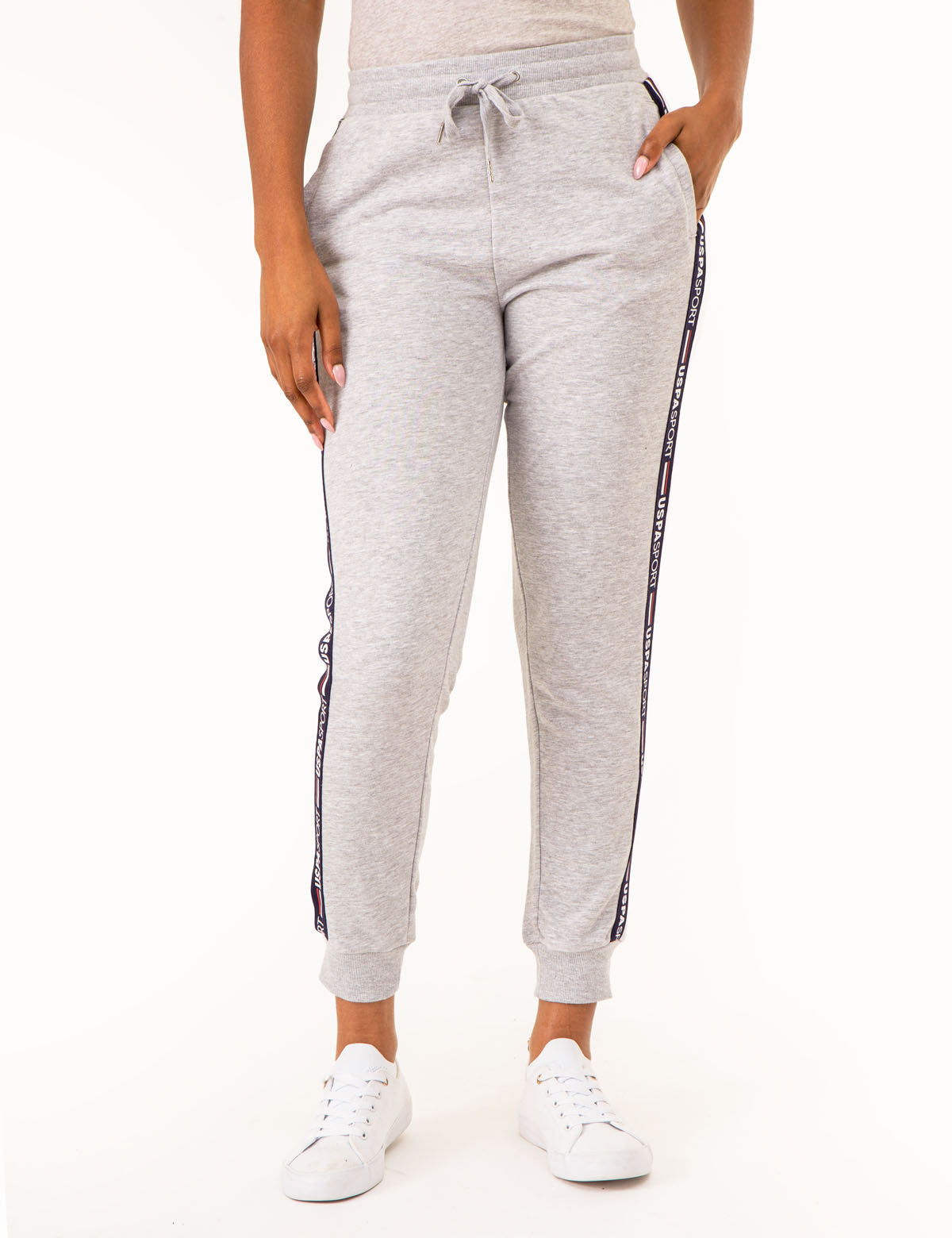 USPA Drawstring Artwork Panel Jogger Pants for Men