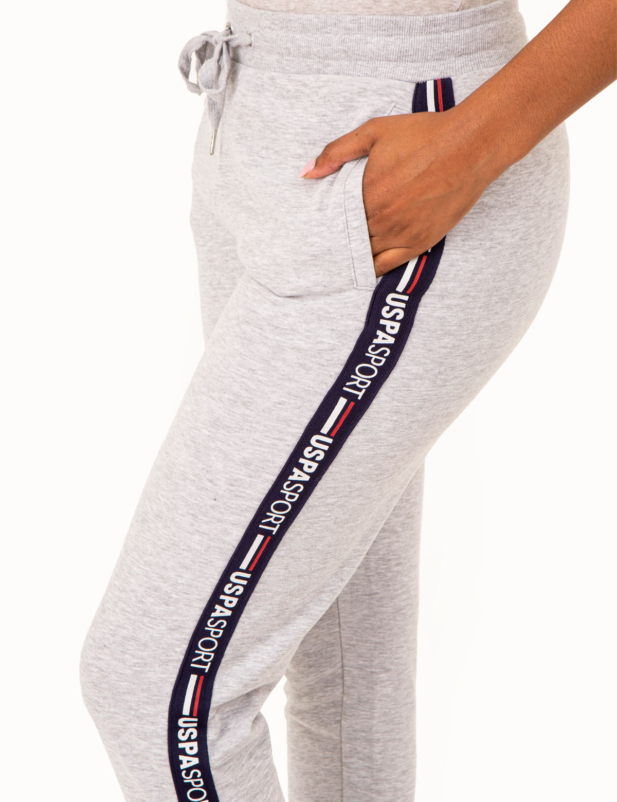 USPA Drawstring Artwork Panel Jogger Pants for Men