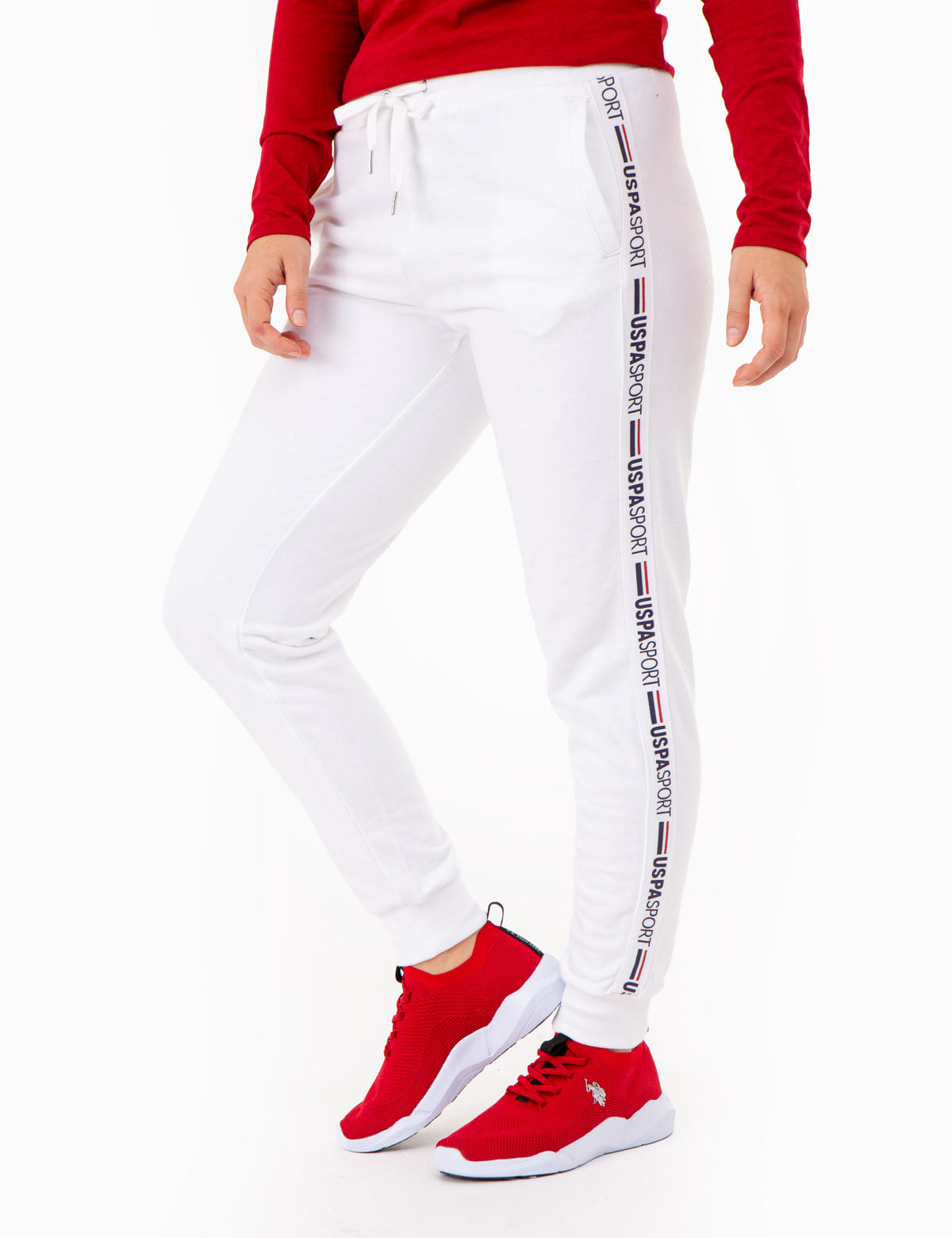 USPA Drawstring Artwork Panel Jogger Pants for Men