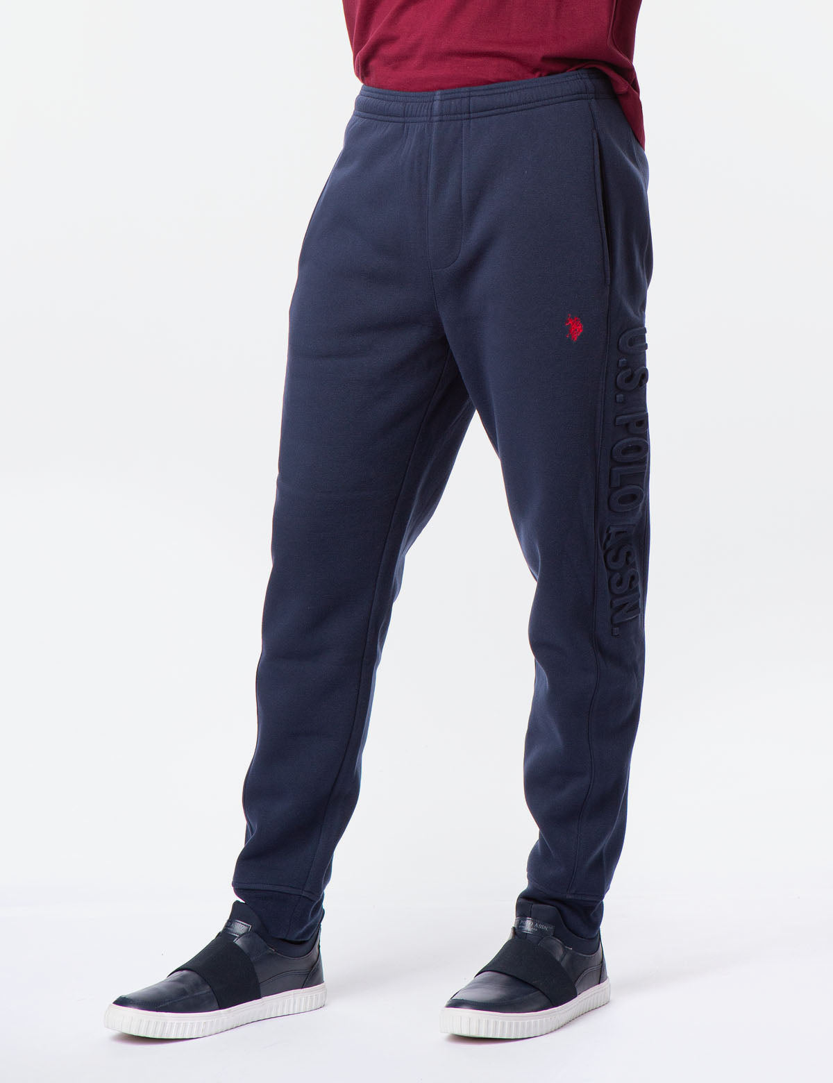 U.S. Polo Assn. Embossed Logo Jogger Pants with Side Pockets