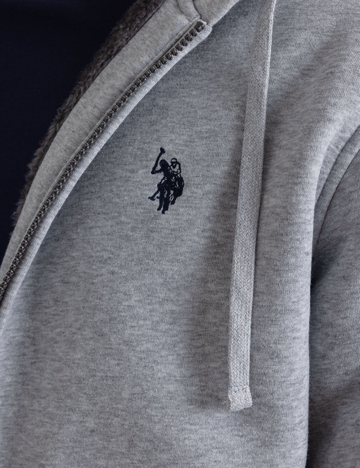 Sherpa Hoodie with Embossed Logo - Cozy Fleece Pullover