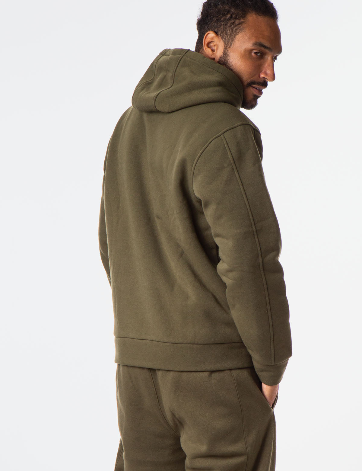 Sherpa Hoodie with Embossed Logo - Cozy Fleece Pullover