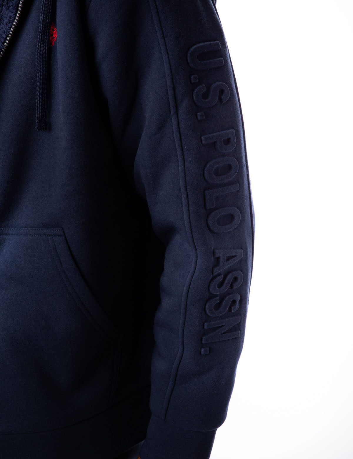 Sherpa Hoodie with Embossed Logo - Cozy Fleece Pullover