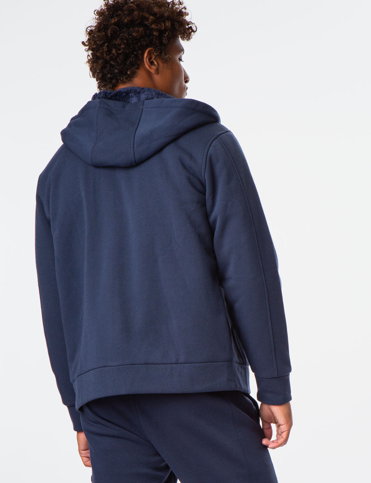 Sherpa Hoodie with Embossed Logo - Cozy Fleece Pullover