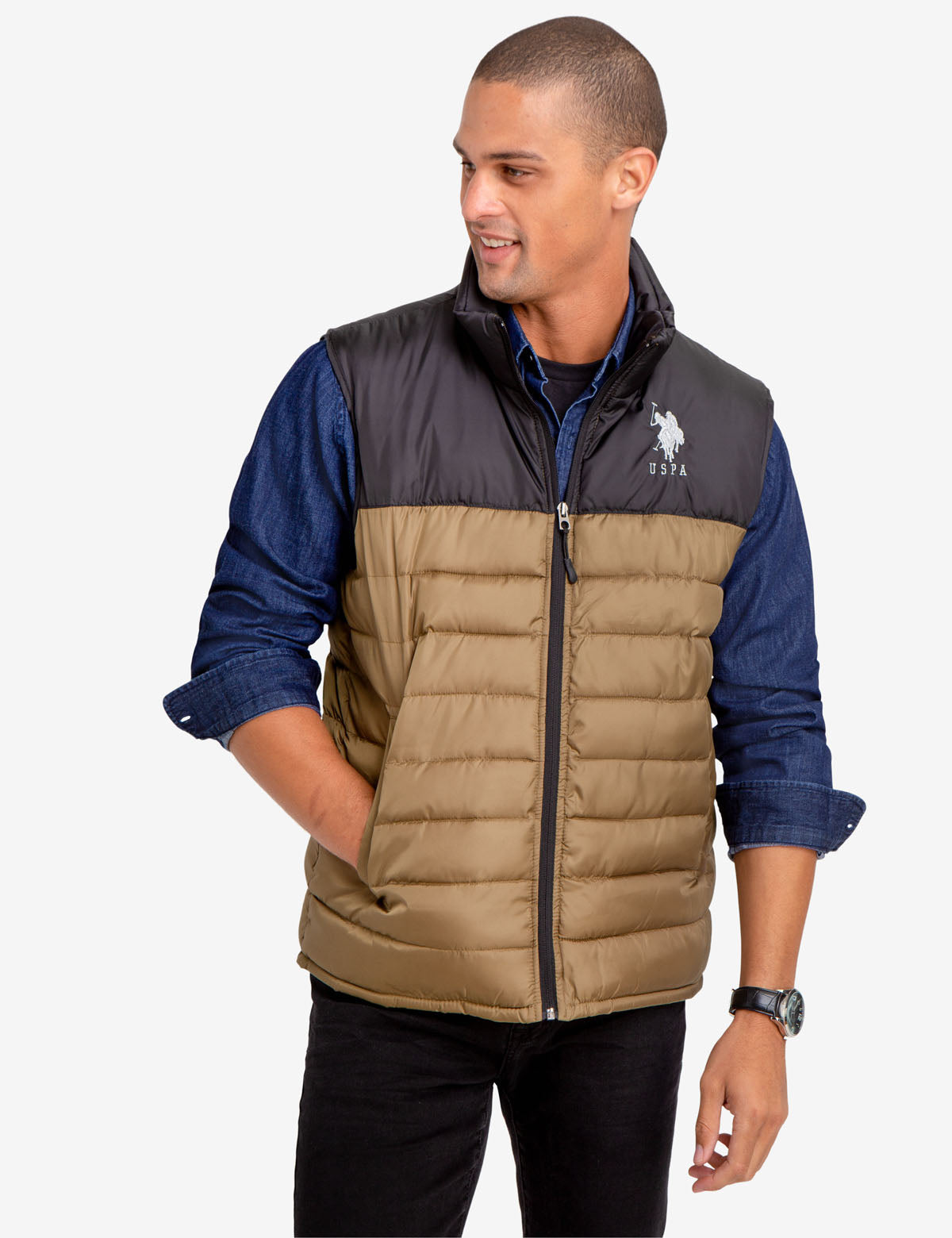Women's Colorblock Puffer Vest - Lightweight & Stylish