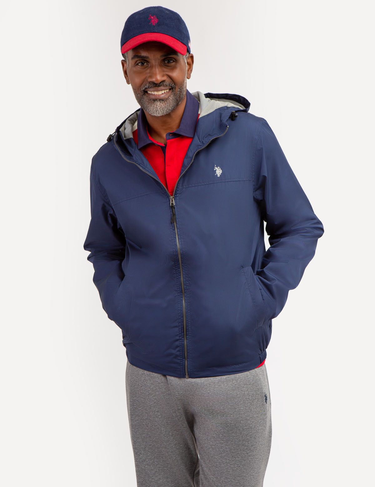 Men's Essential Hooded Windbreaker Jacket with Pockets