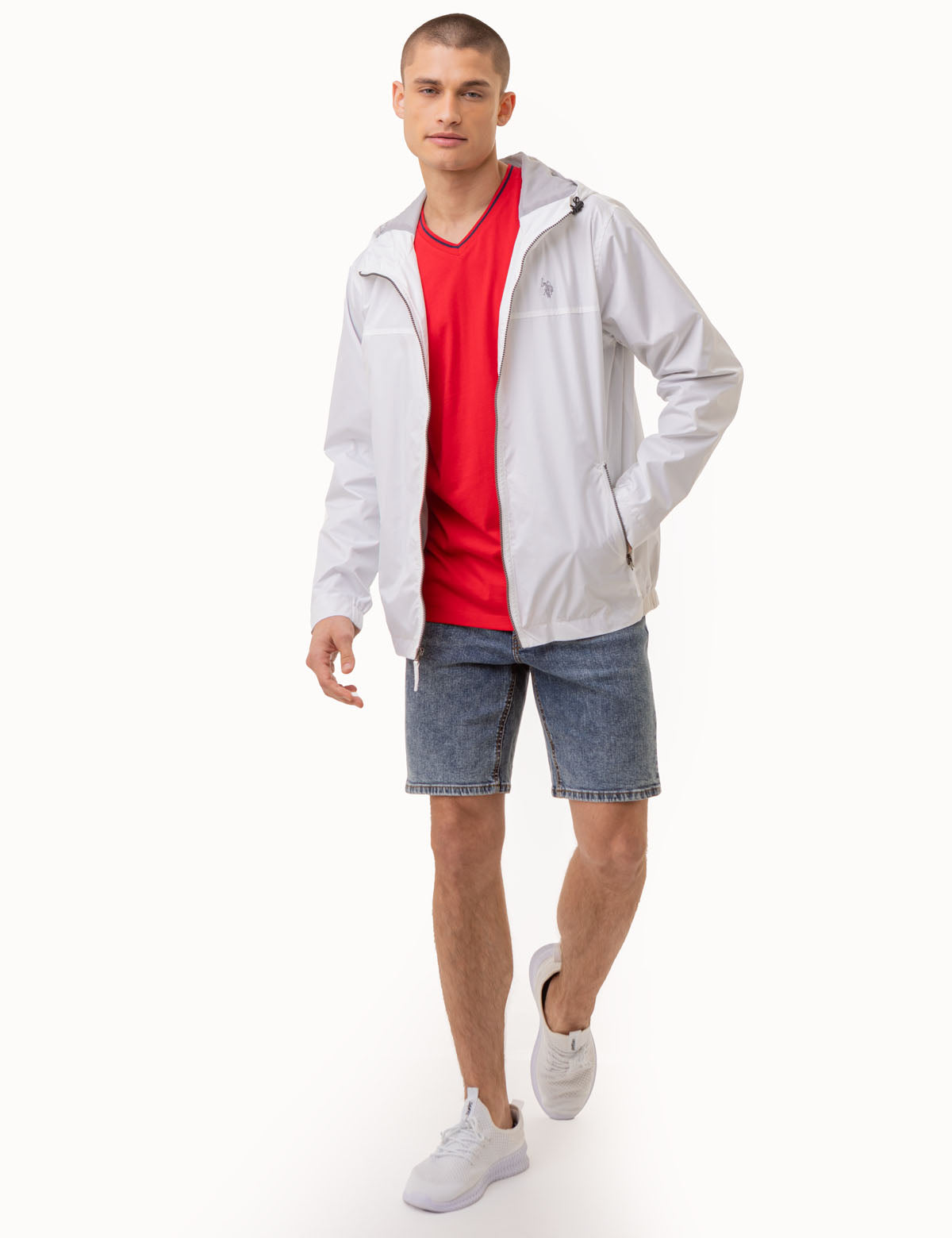 Men's Essential Hooded Windbreaker Jacket with Pockets