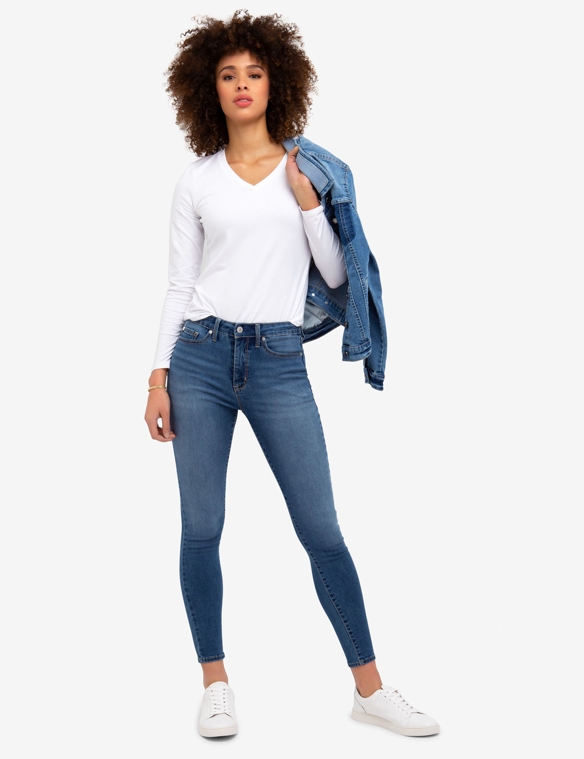 Essential Cotton V-Neck T-Shirt with Embroidered Logo