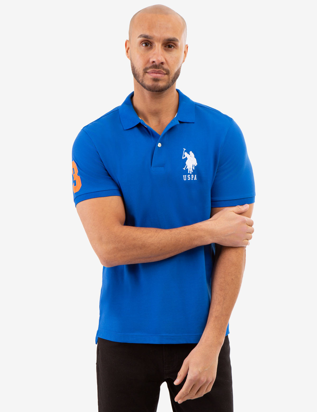 Men's Cotton Polo Shirt with Bold Logo & Classic Collar