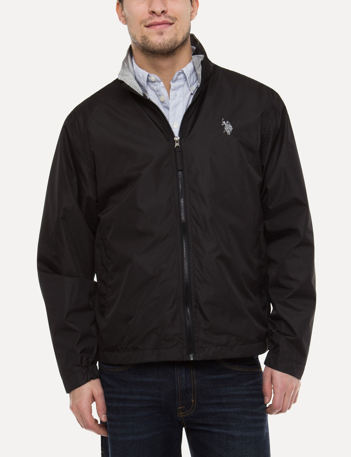 Lightweight Hooded Windbreaker Jacket with Front Pockets