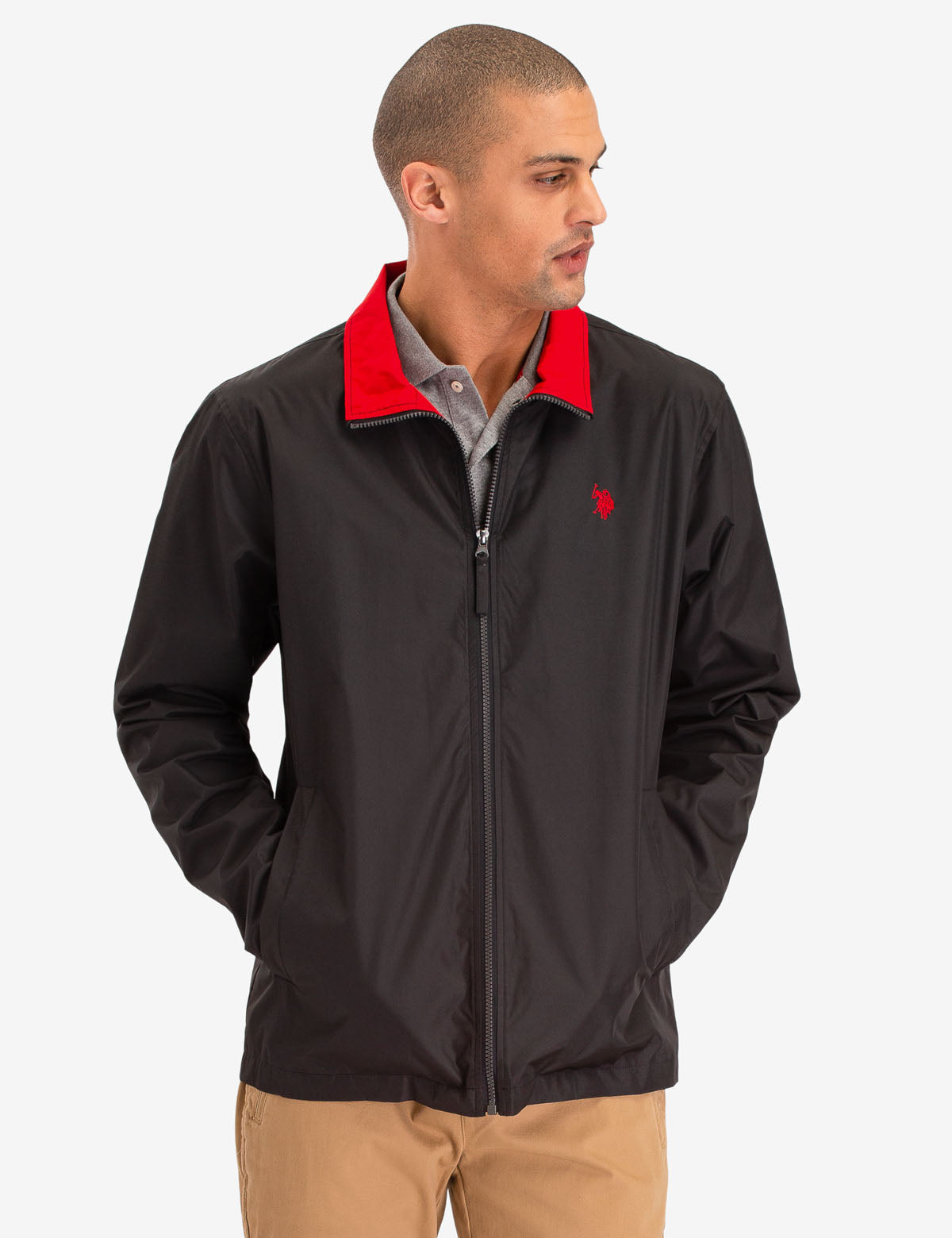 Lightweight Waterproof Windbreaker Jacket with Front Pockets