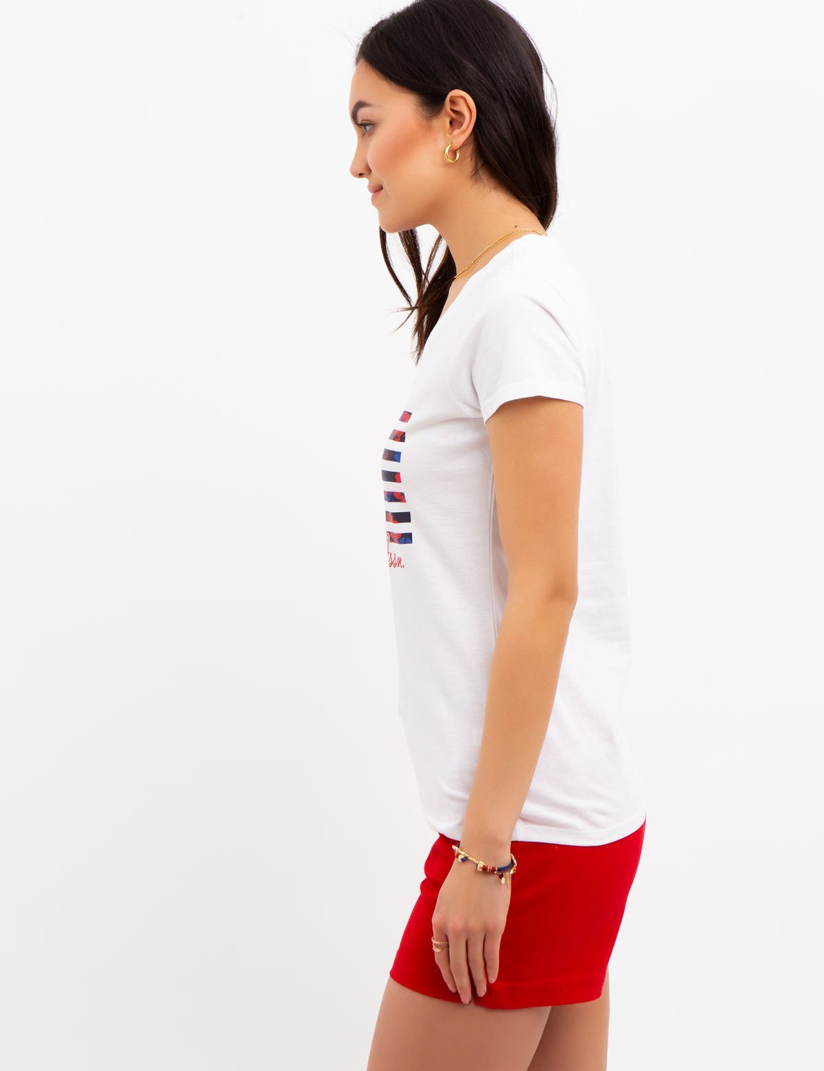 Faded Floral Flag Graphic T-Shirt