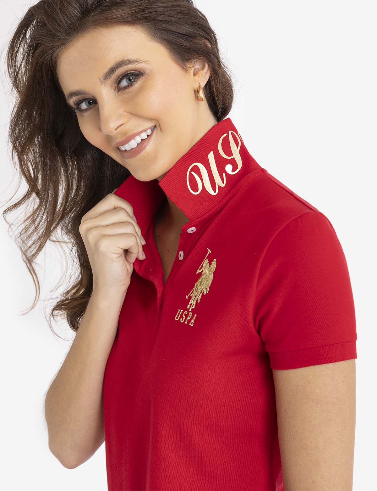 USPA Metallic Print Men's Polo Shirt