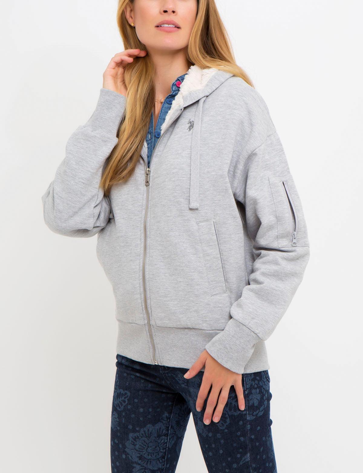 Warm Fleece Lined Hoodie with Embroidered Logo