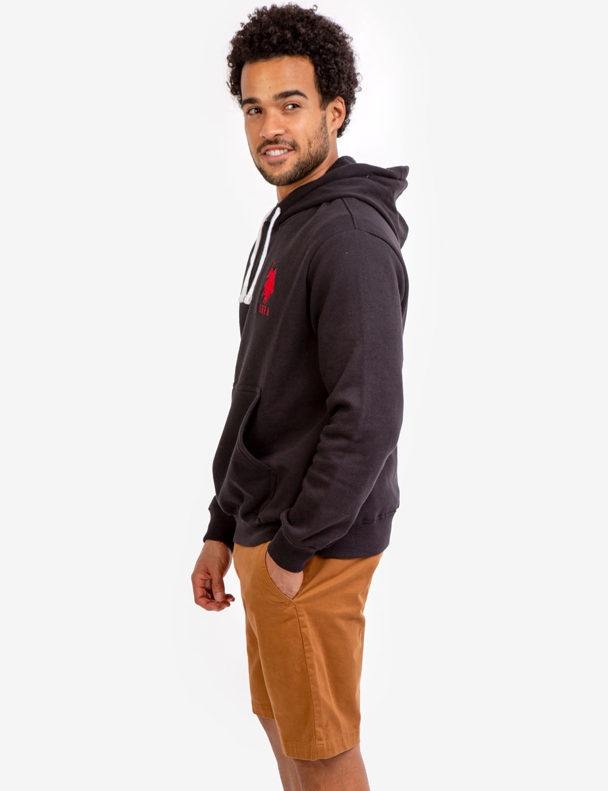 Men's Fleece Hoodie with Embroidered Logo & Kangaroo Pocket