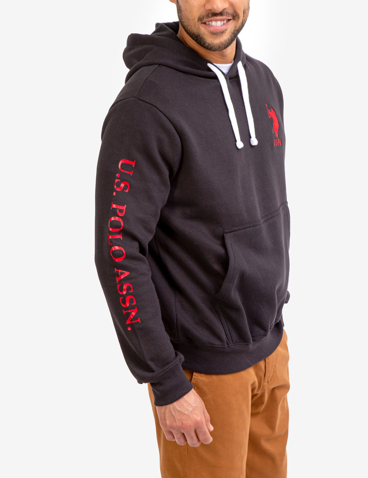 Men's Fleece Hoodie with Embroidered Logo & Kangaroo Pocket