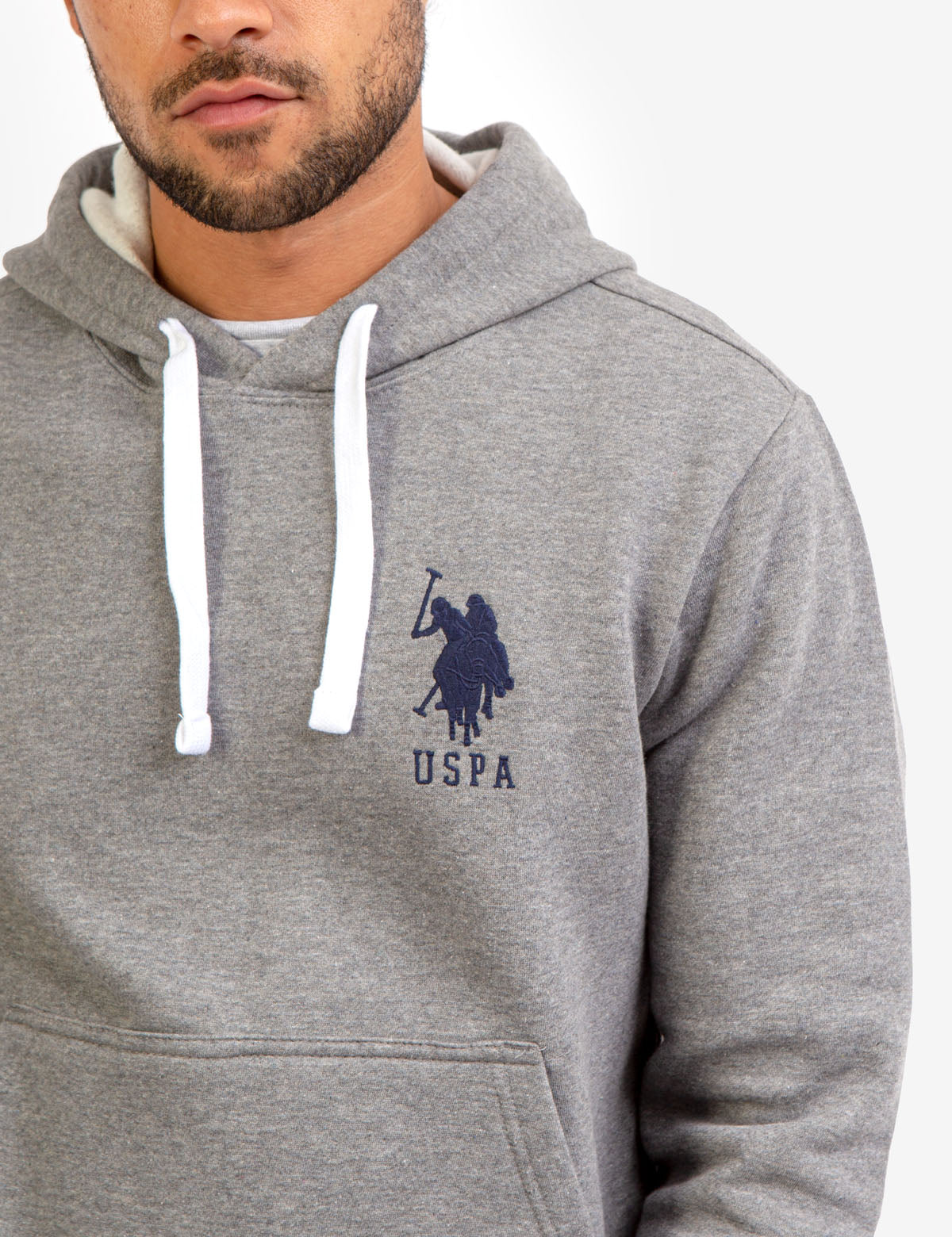 Men's Fleece Hoodie with Embroidered Logo & Kangaroo Pocket